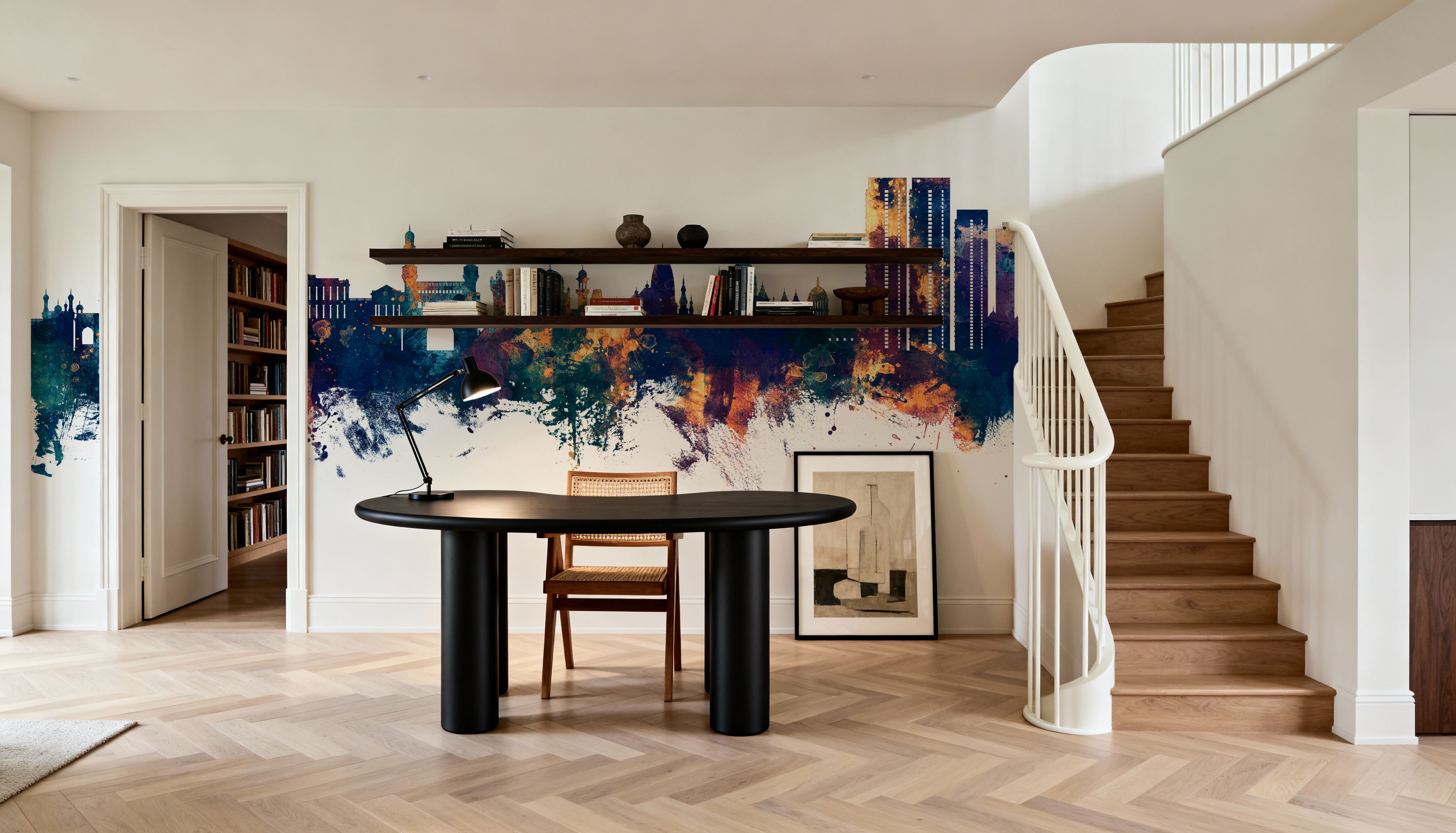 Hyderabad Skyline Blue & Bronze