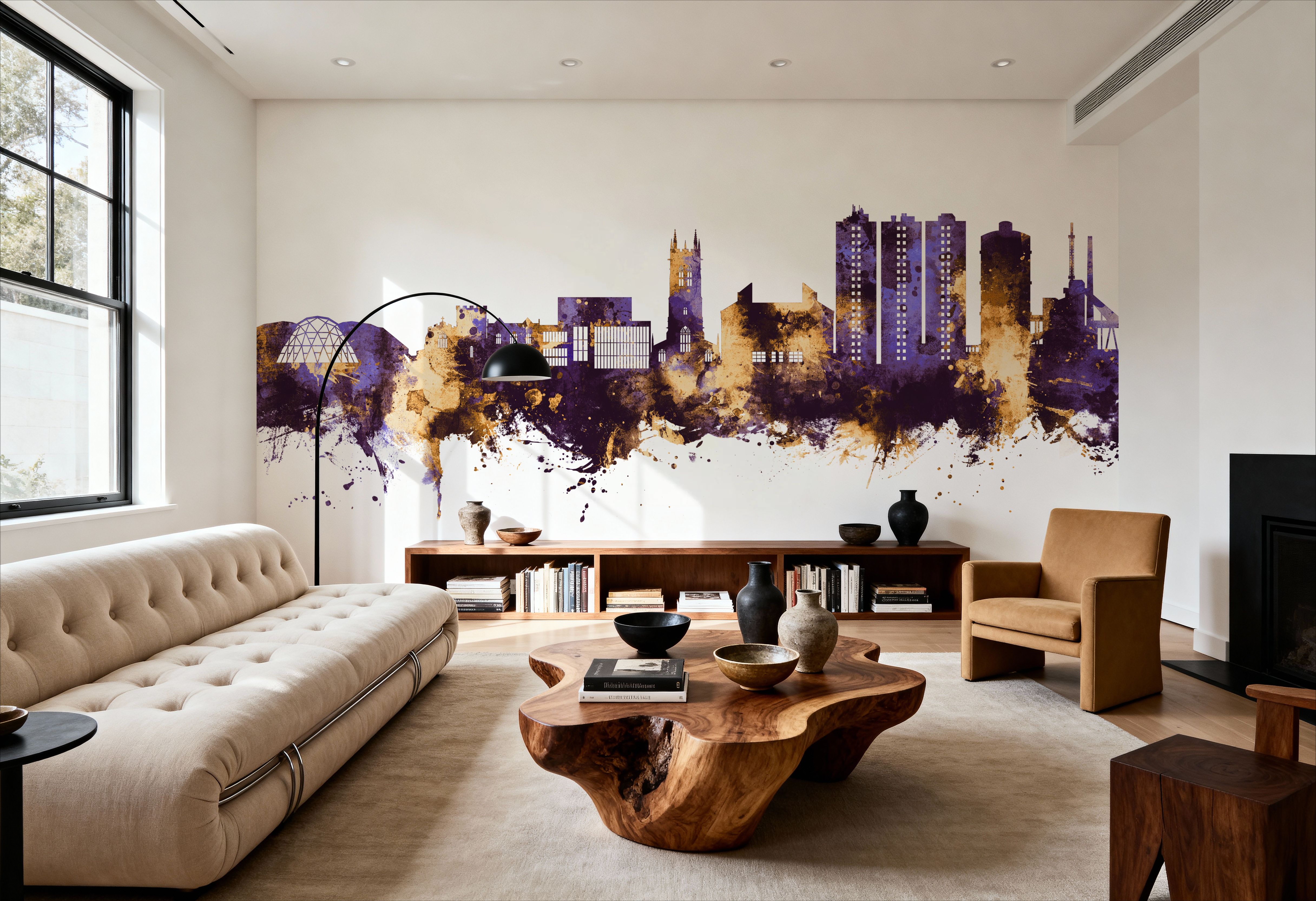 Scunthorpe England Skyline Purple & Gold