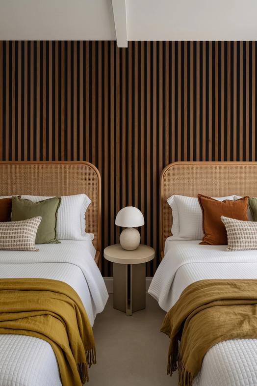 Faux Slatted Wood Panel