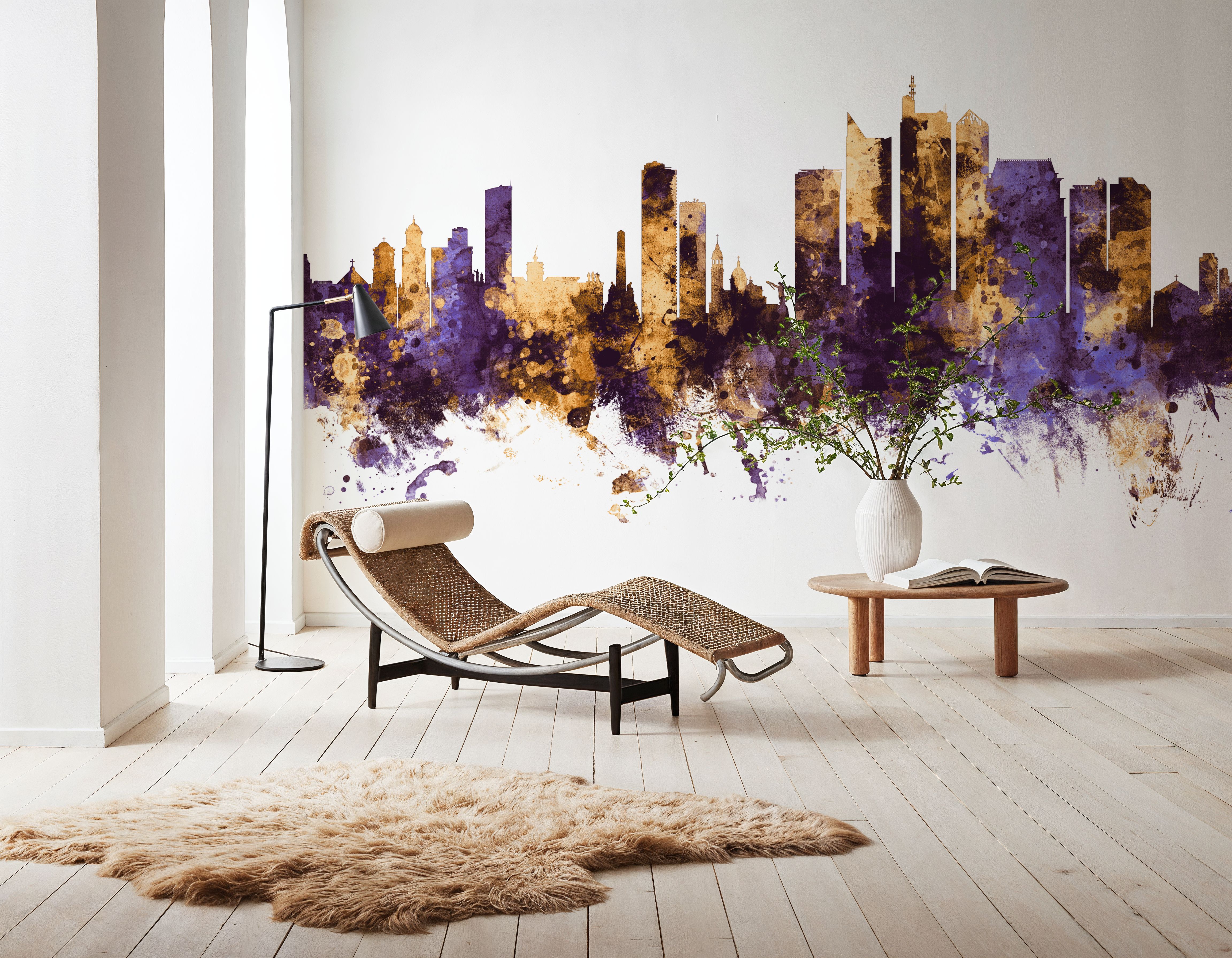 Manila Philippines Skyline Purple & Gold