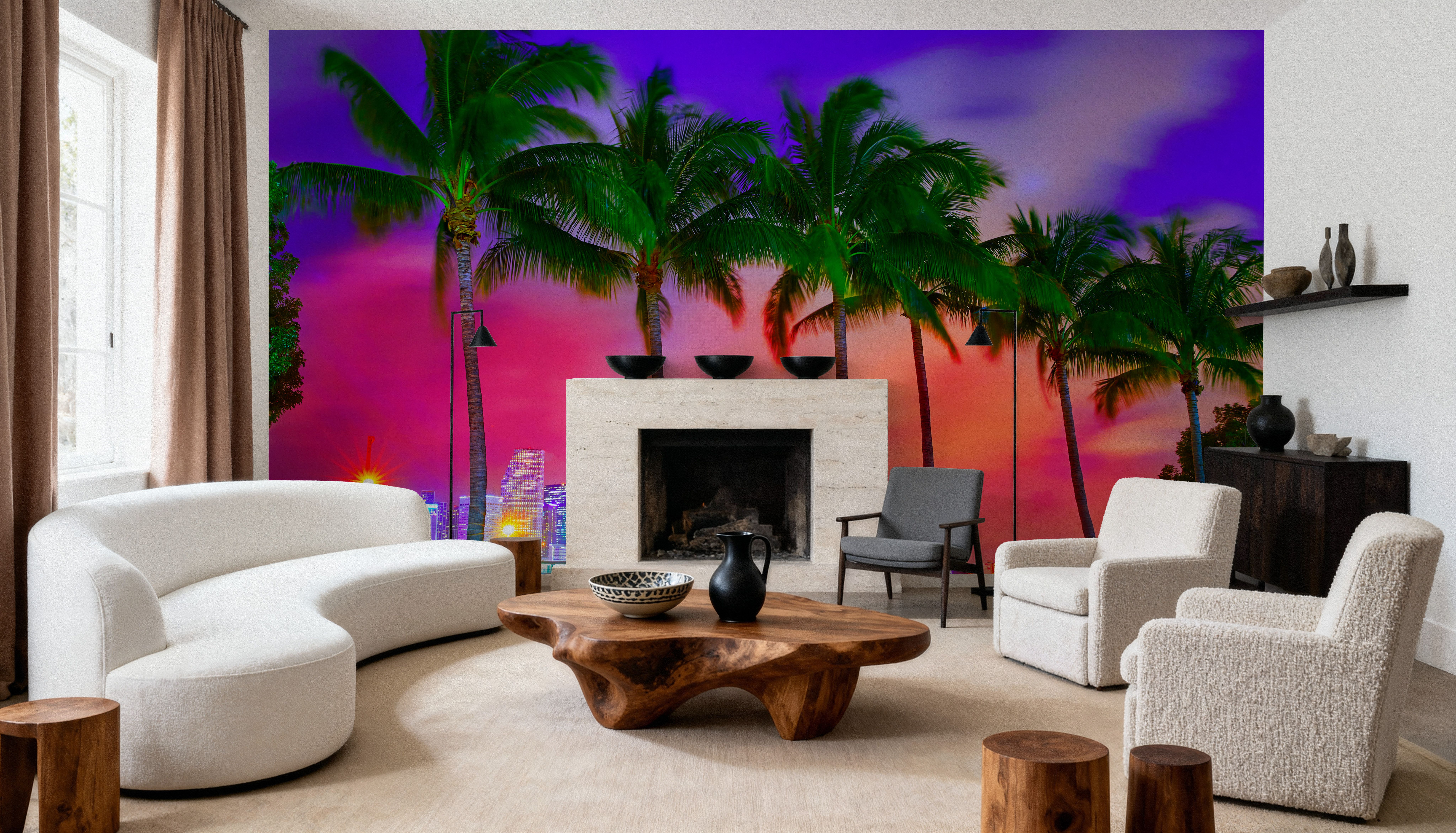 Miami Palm Sunset, Wallpaper