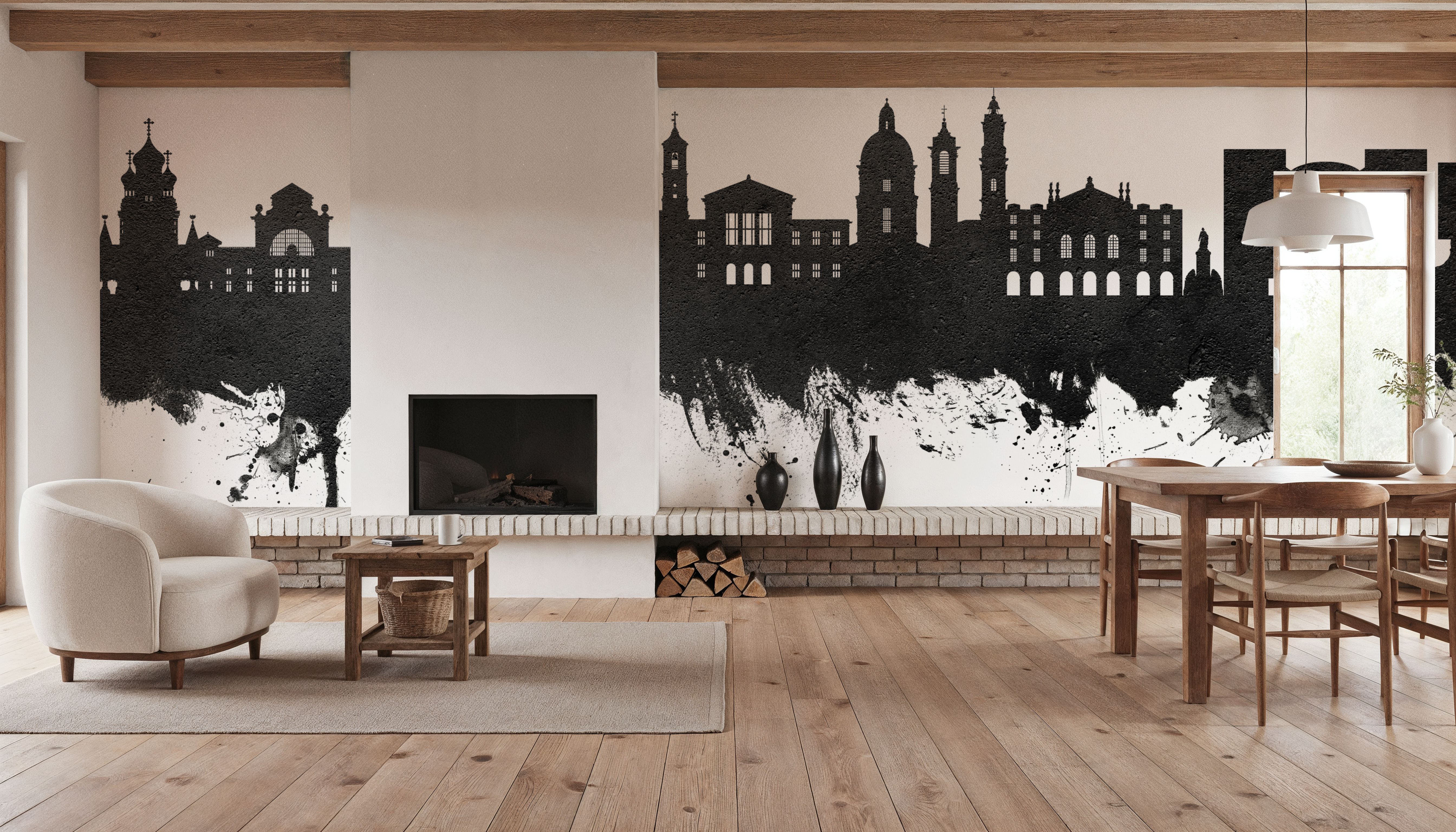 Nice France Skyline Black & White