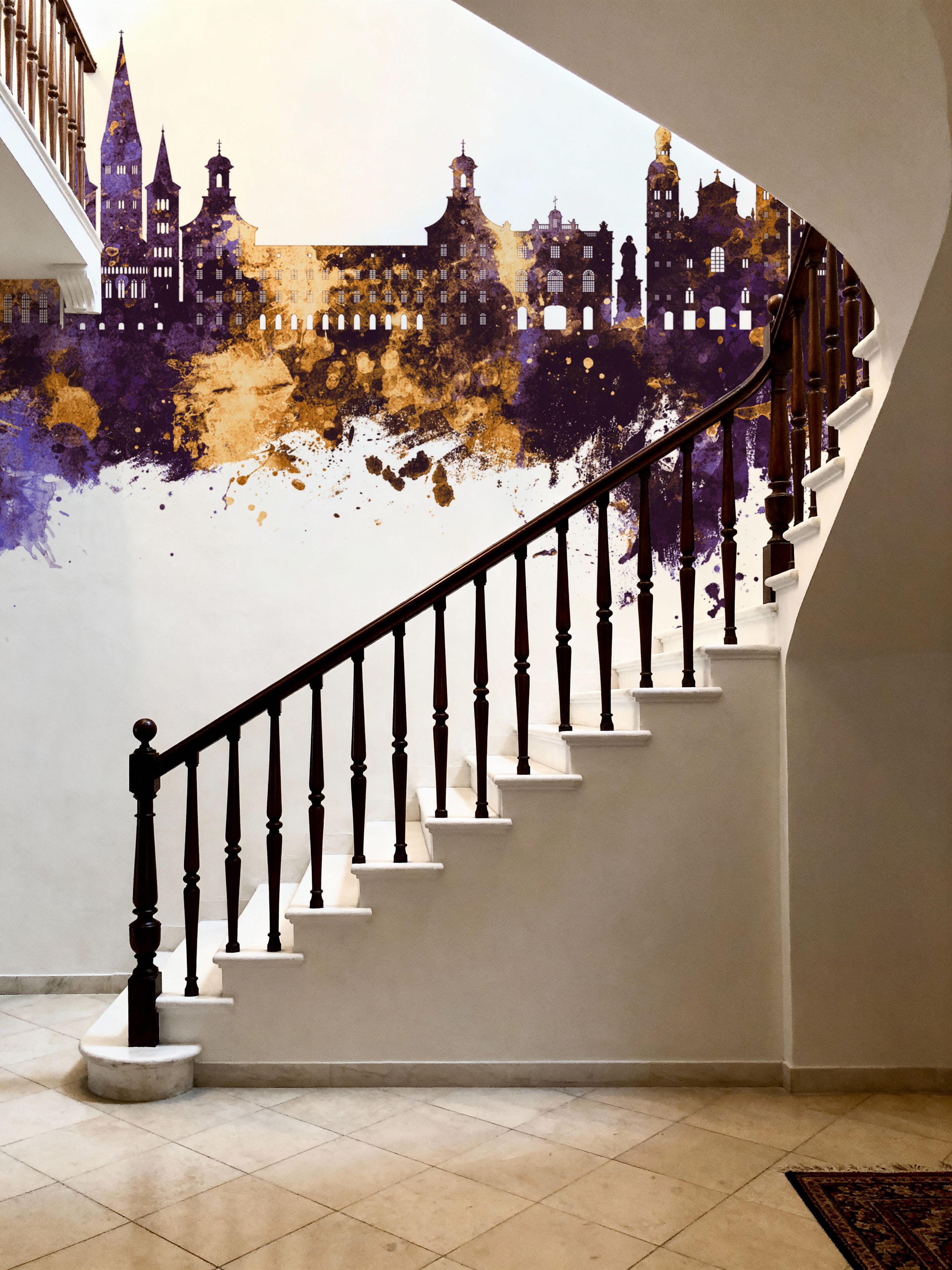 Bonn Skyline Purplr & Gold