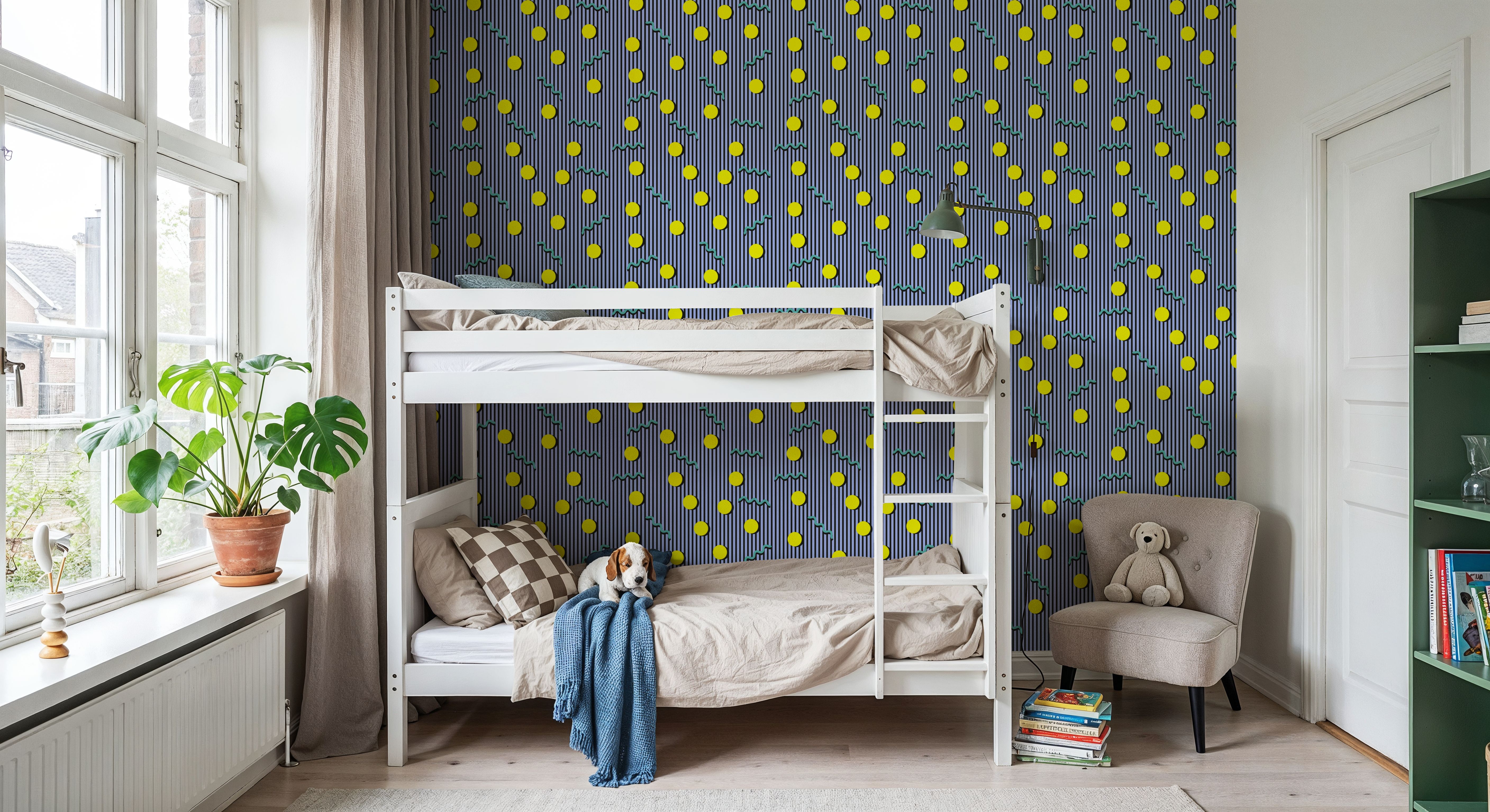 Memphis Dots & Stripes, Lilac