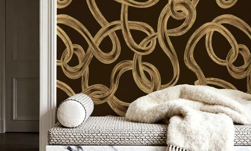 Swirl, Yellow on Brown