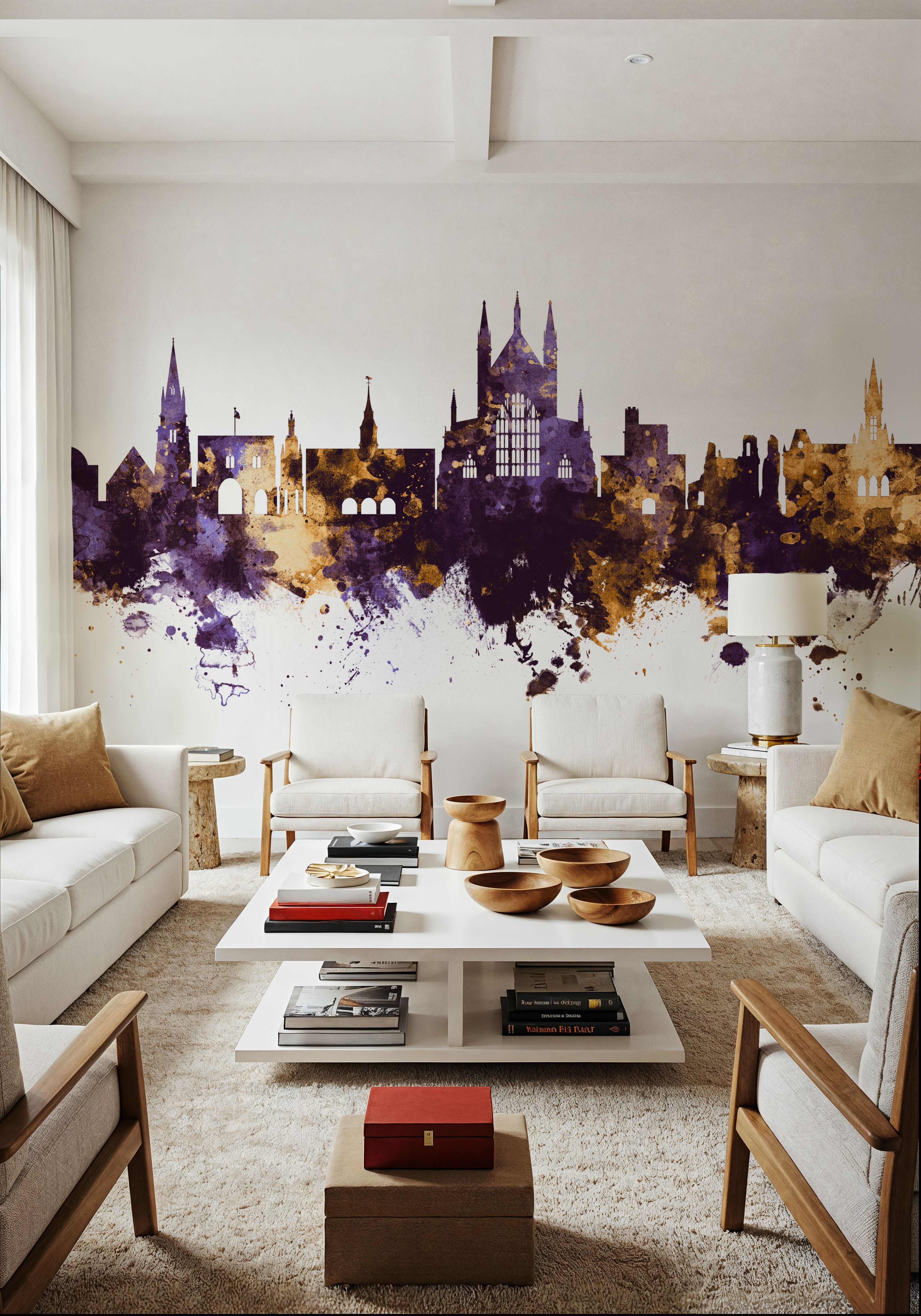 Winchester England Skyline Purple & Gold