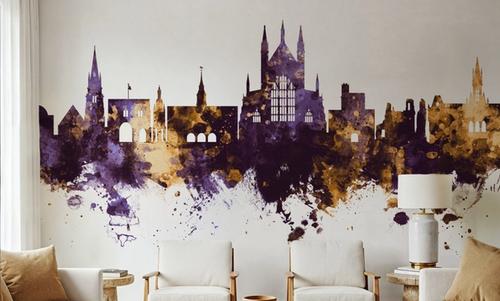 Winchester England Skyline Purple & Gold