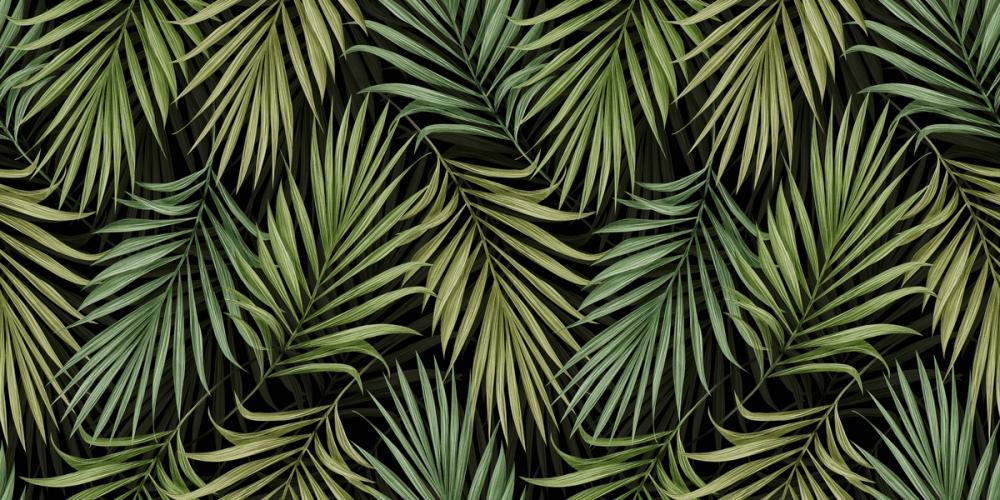 Bright Palms Pattern, Lush Green