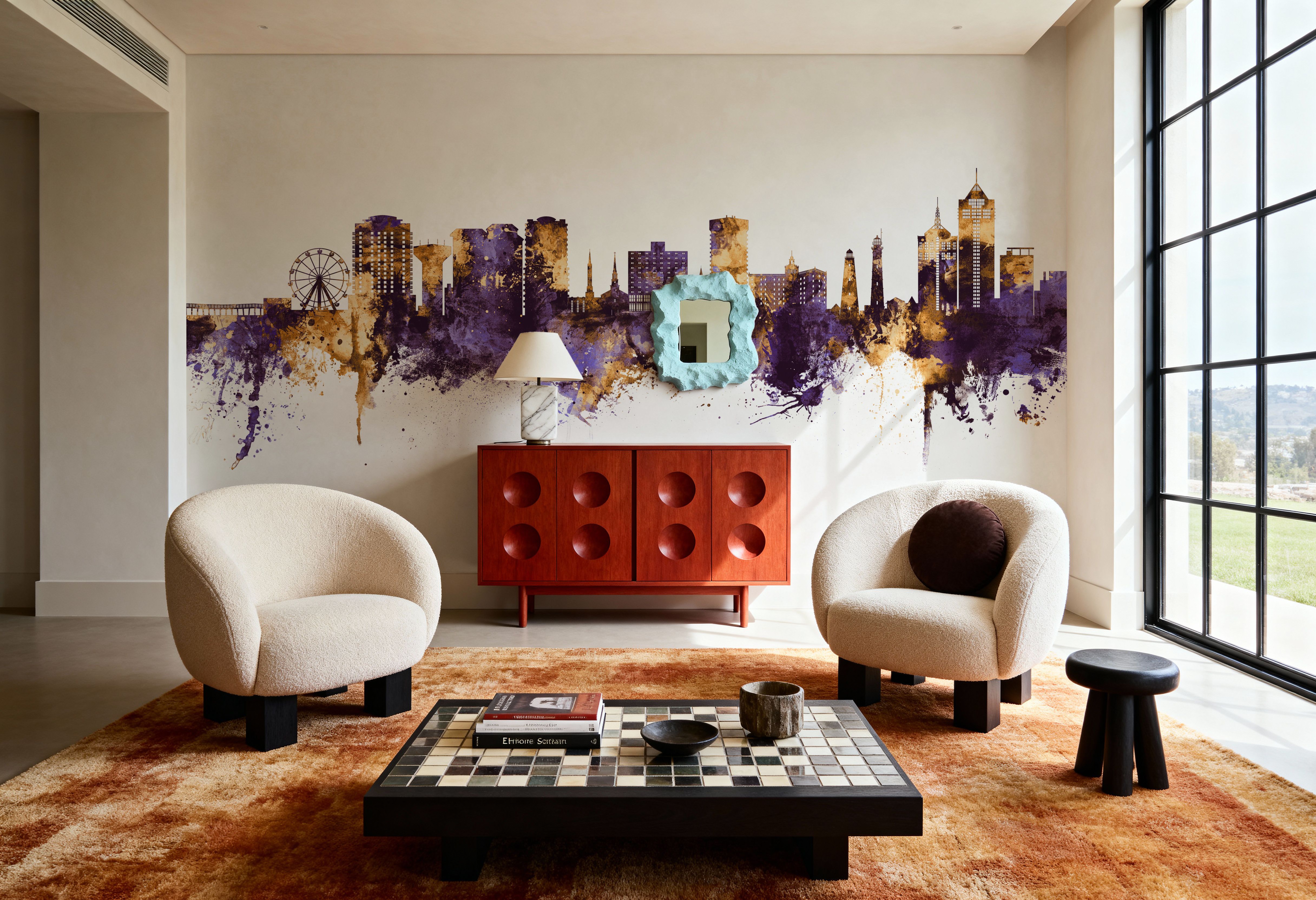 Virginia Beach Skyline Purple & Gold