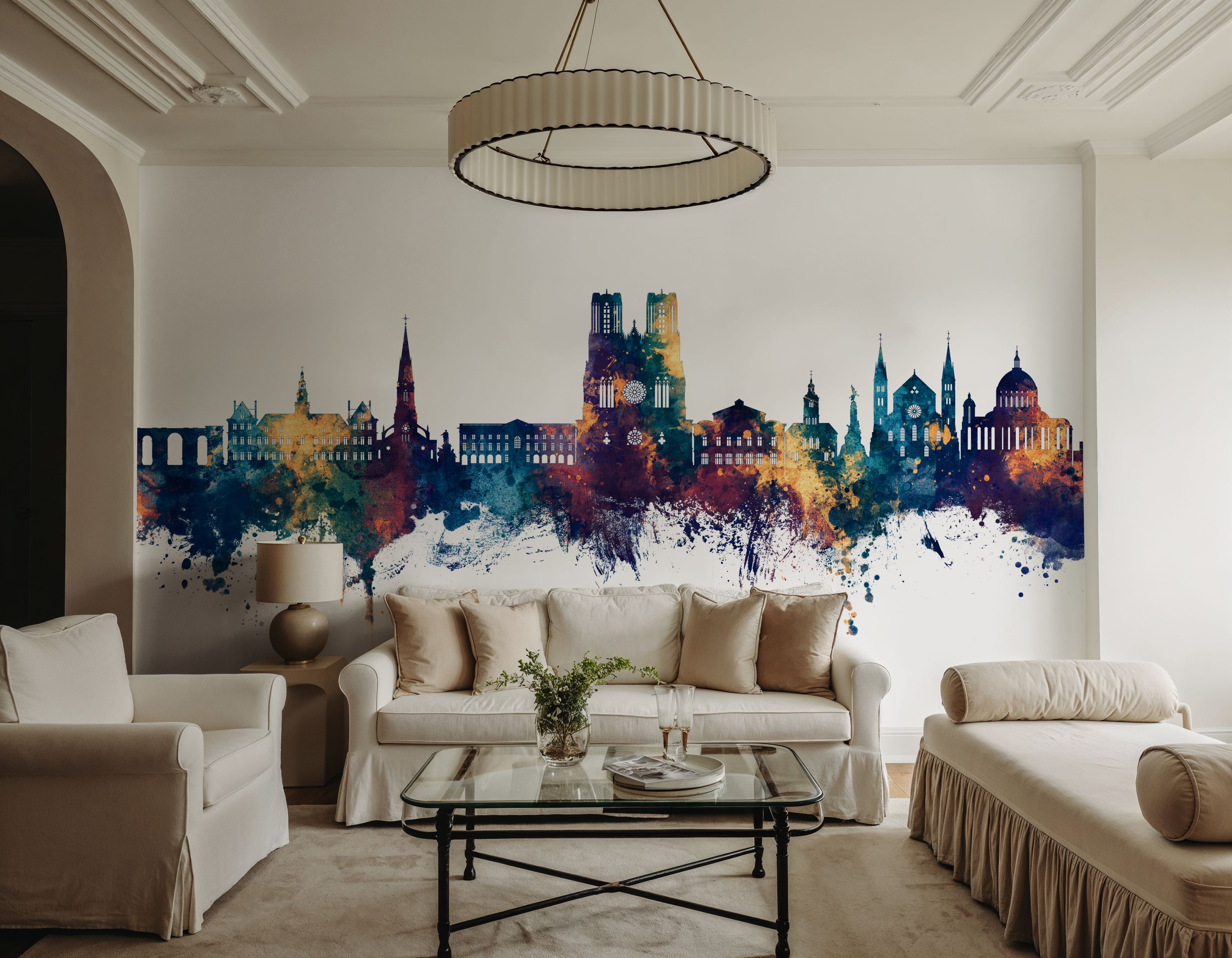 Reims France Skyline Blue & Bronze