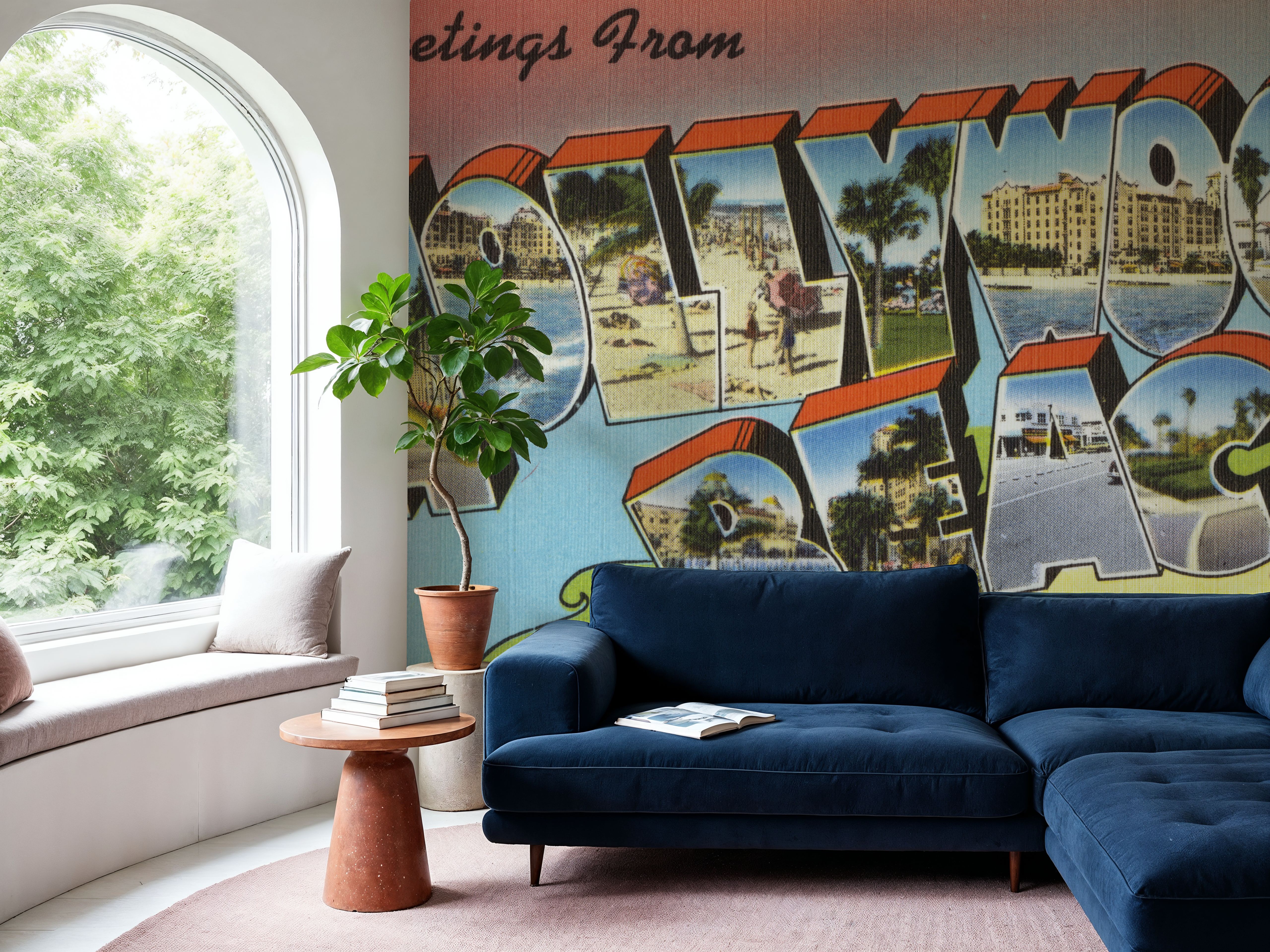 Greetings from Hollywood Beach - Screenprint Postcard
