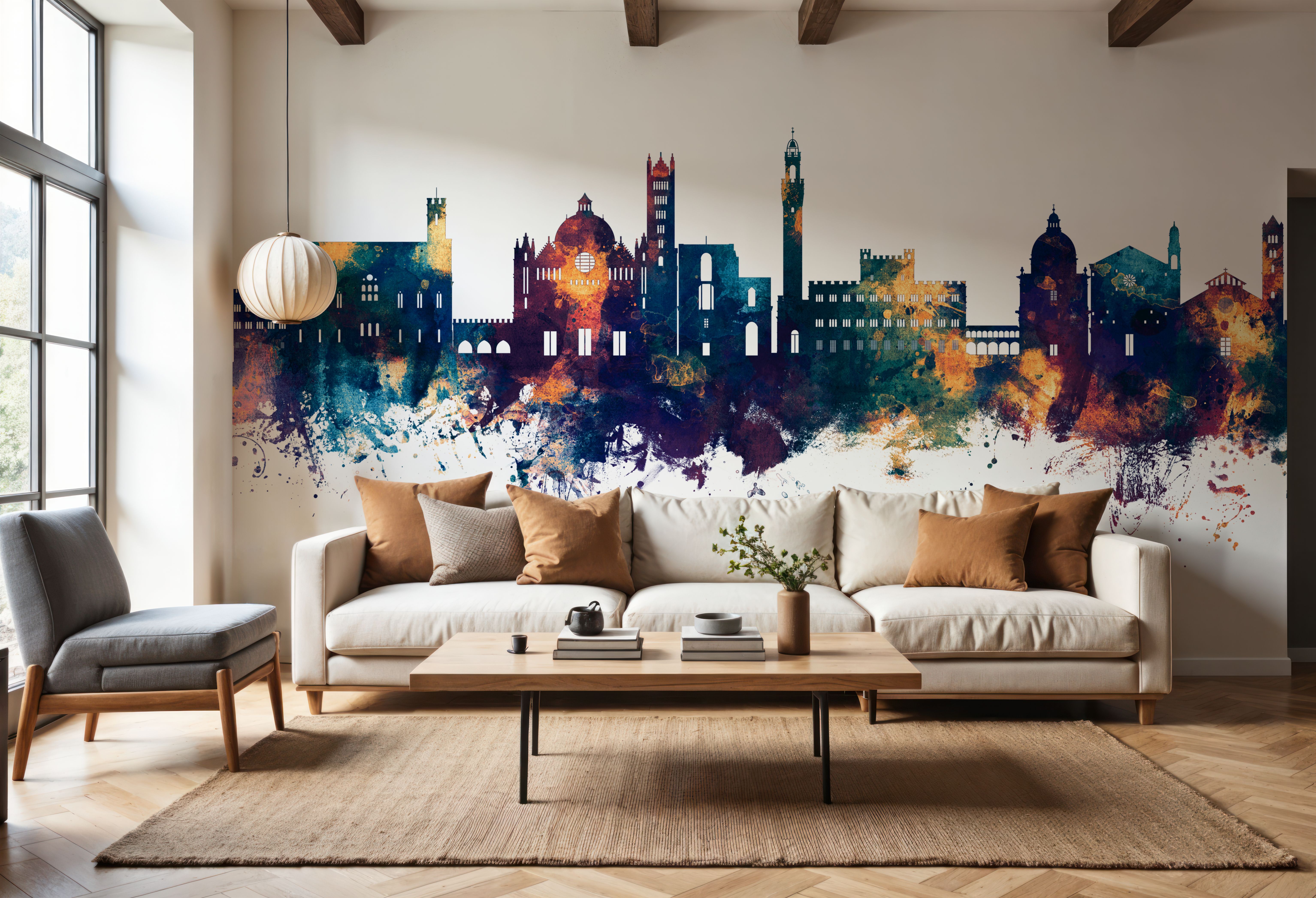 Siena Italy Skyline Blue & Bronze