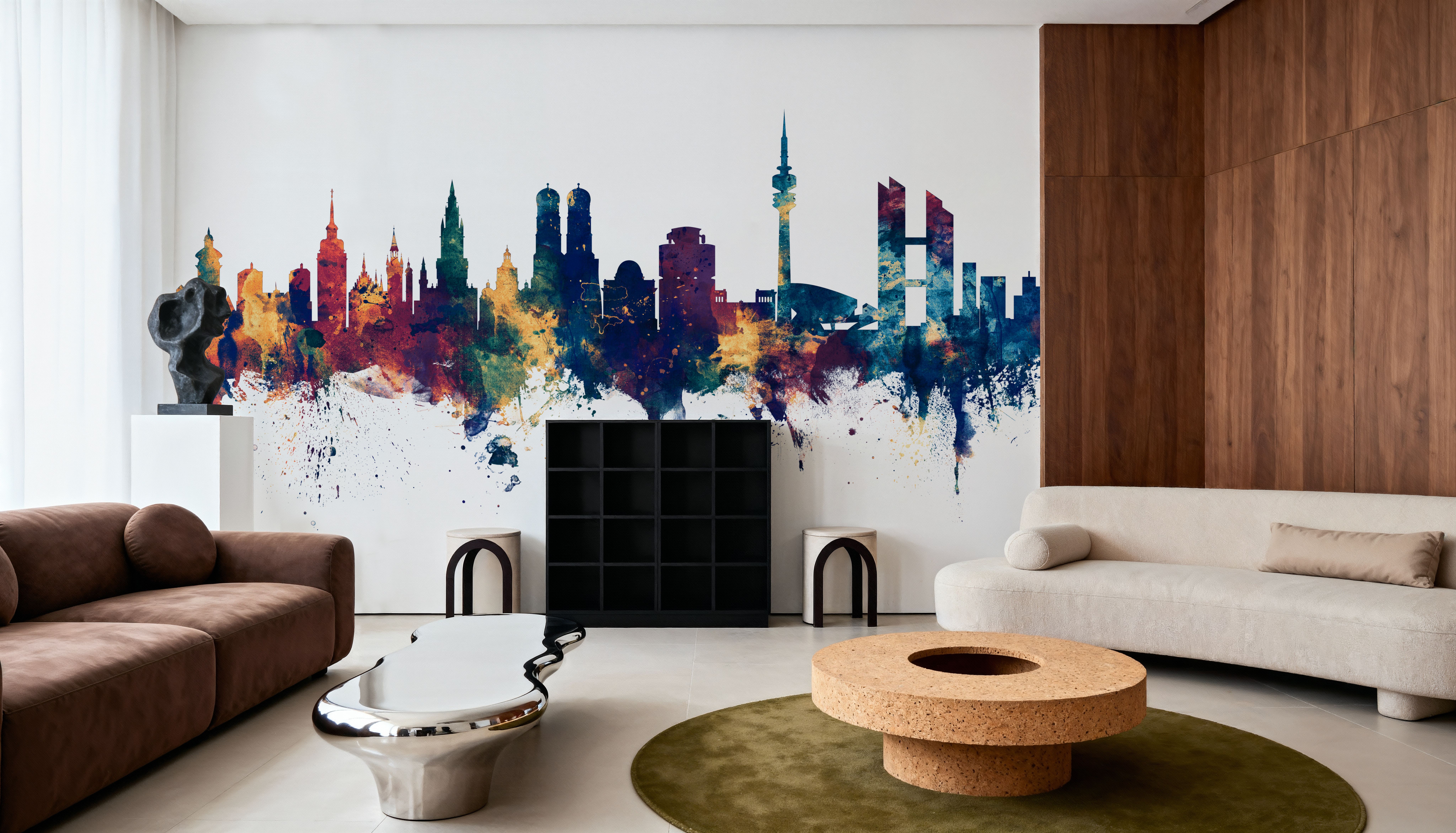 Munich Skyline Blue & Bronze