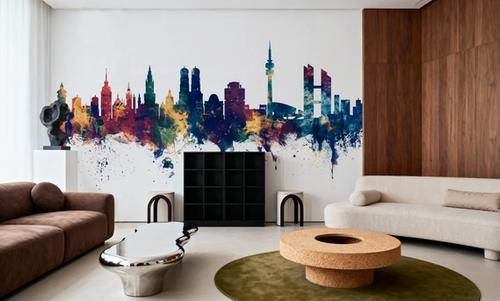 Munich Skyline Blue & Bronze