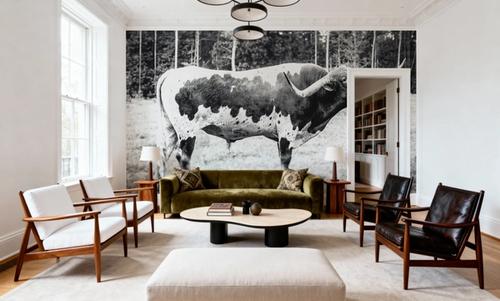 Longhorn Bull BW