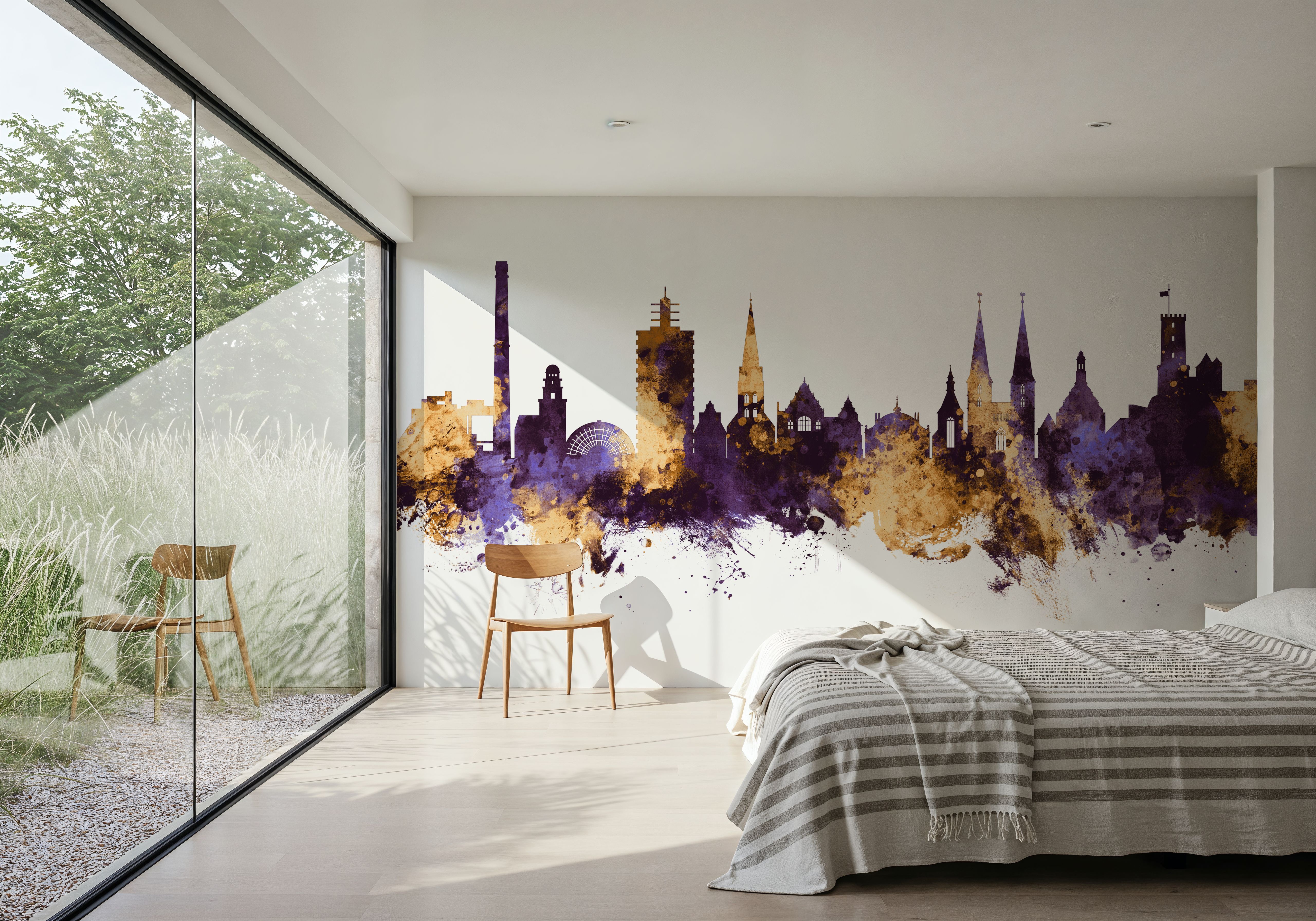 Bielefeld Germany Skyline Purple & Gold