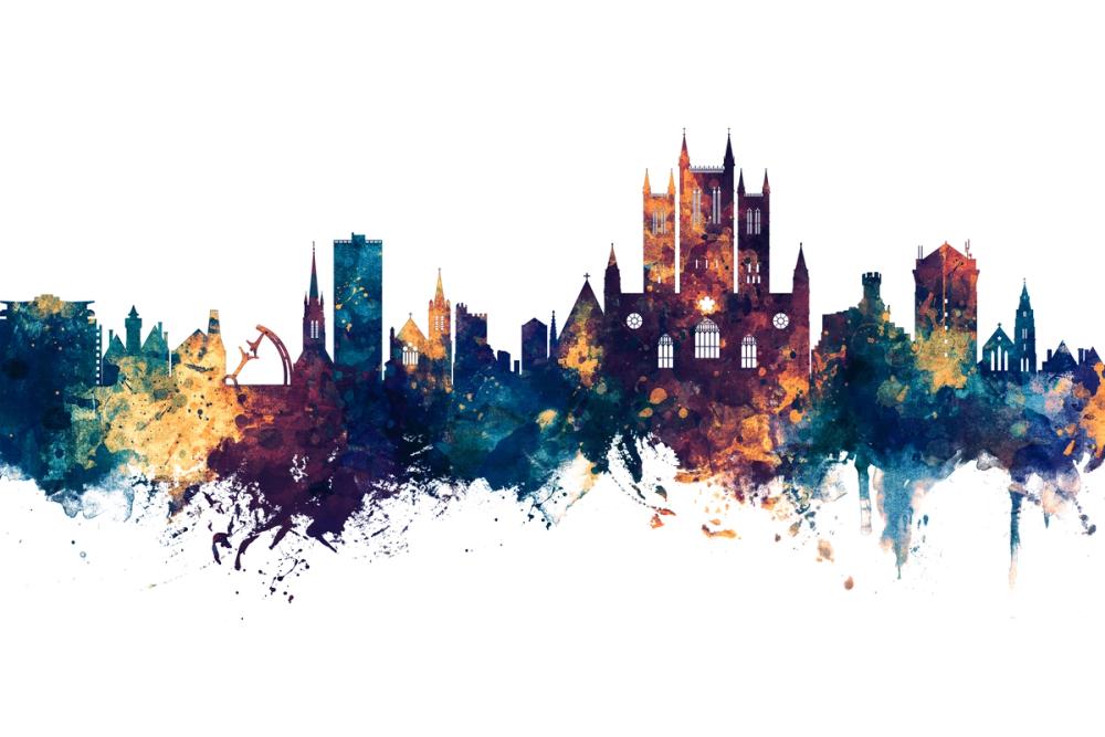 Lincoln England Skyline Blue & Bronze