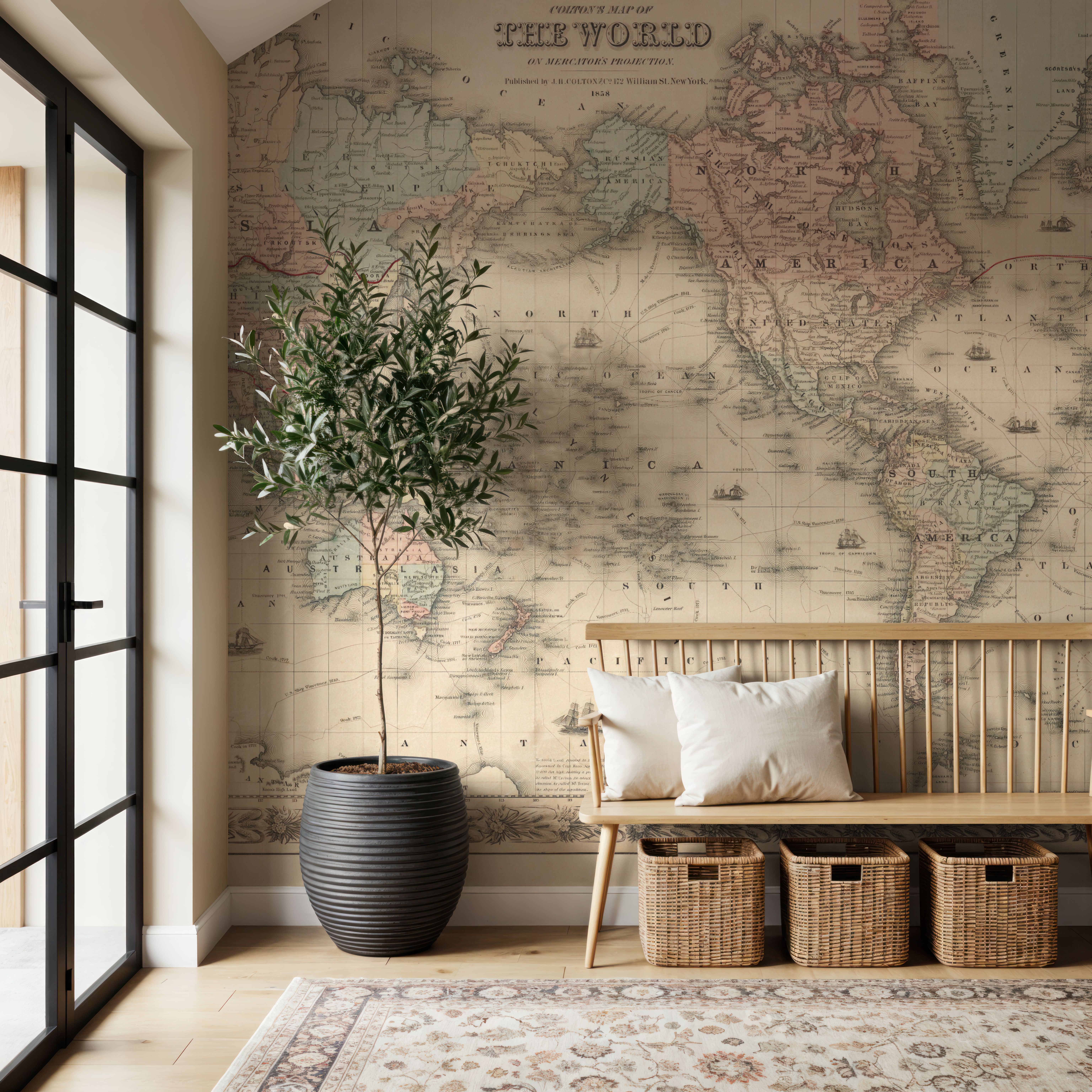 Colton's World Map 1858