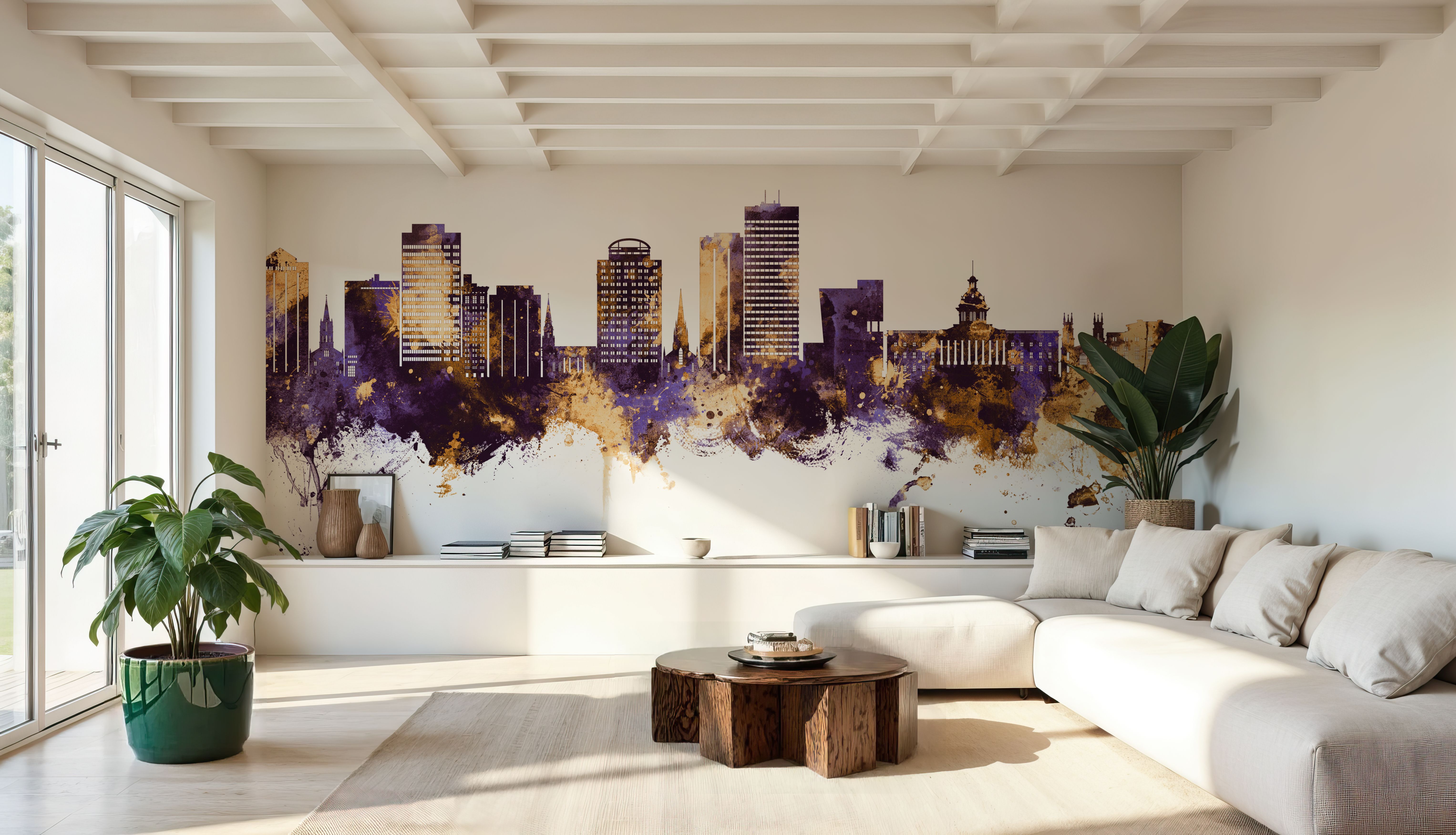 Columbia South Carolina Skyline Purple & Gold