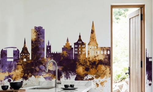 Rostock Germnay Skyline Purple & Gold