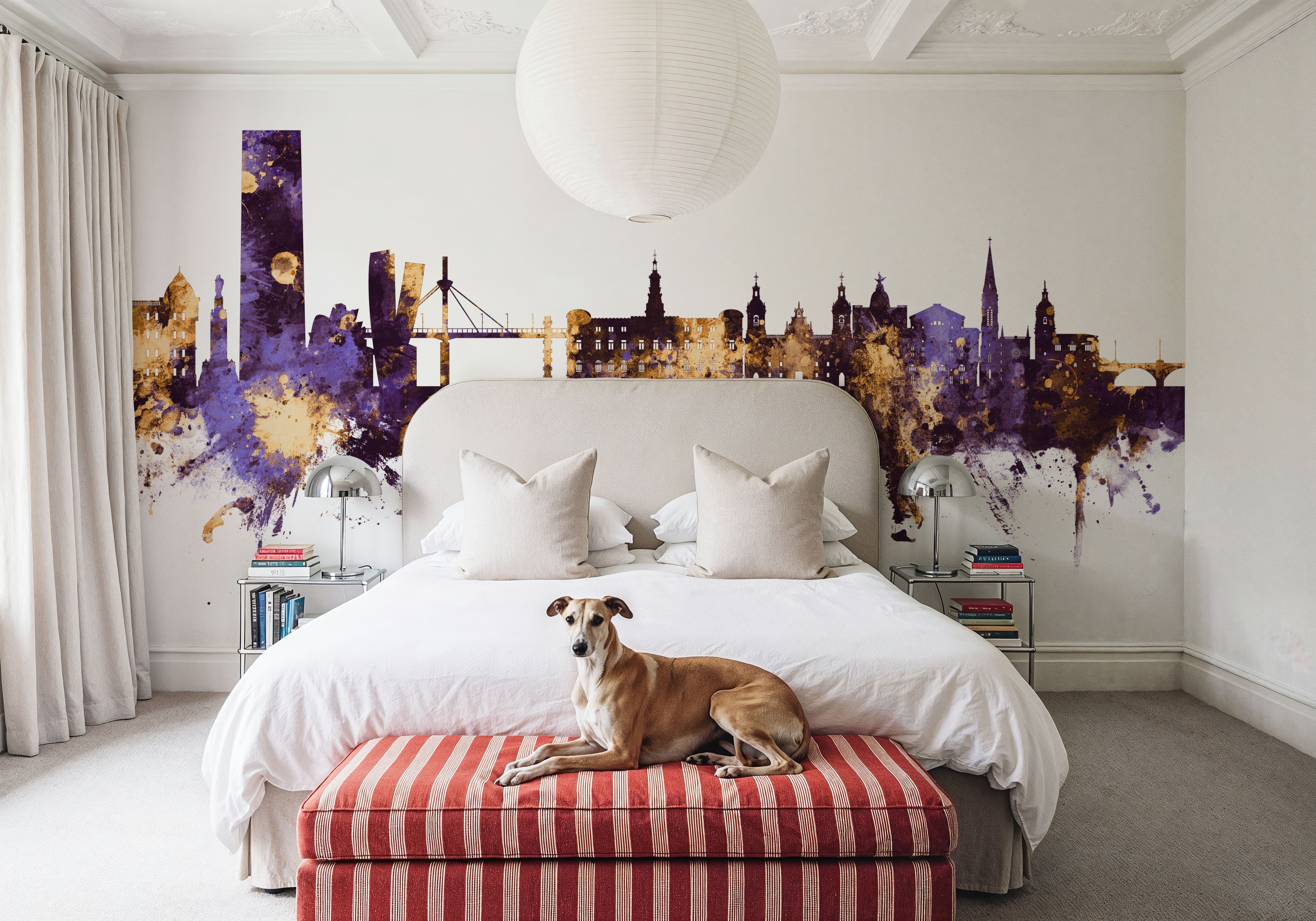 Bilbao Skyline Purple & Gold