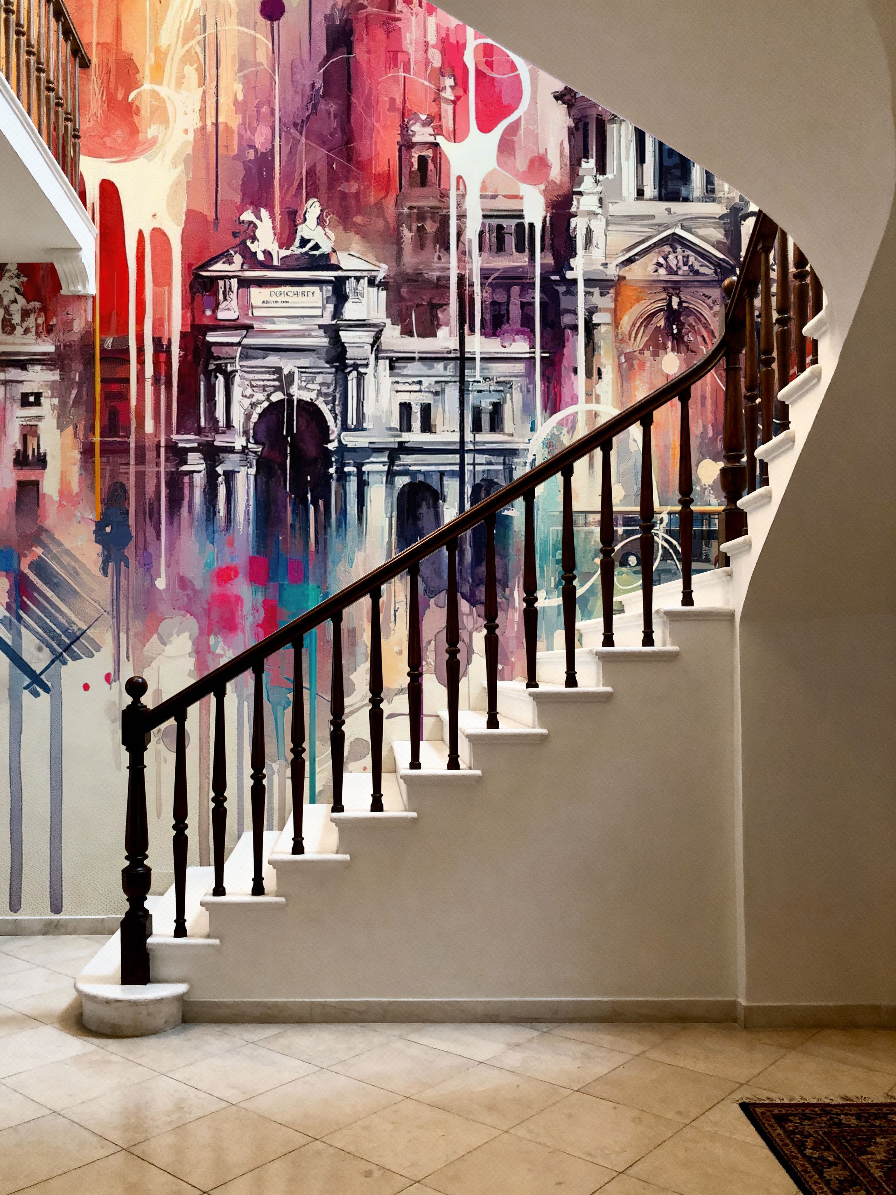 Watercolor Skyline Madrid