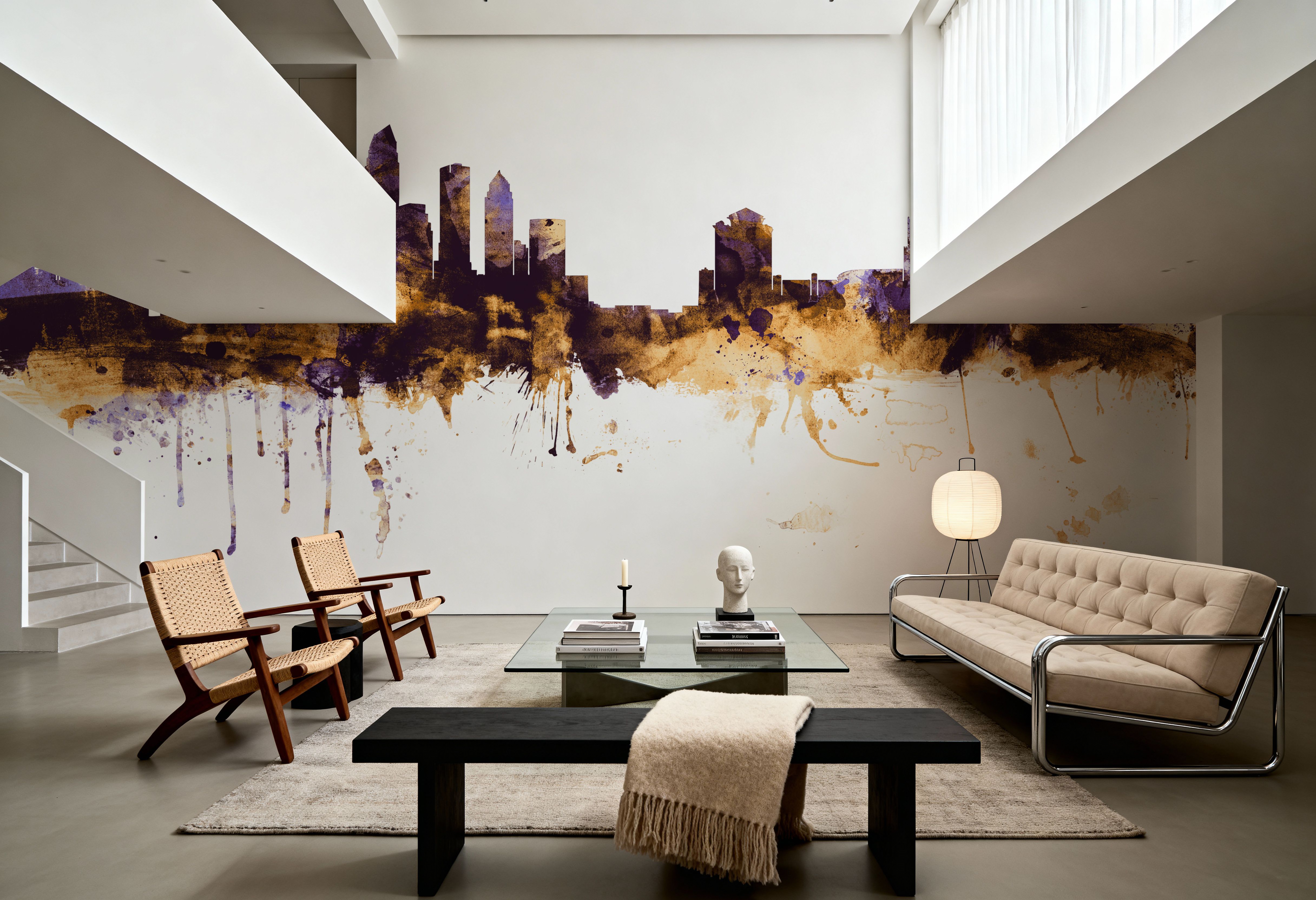 Tampa Florida Skyline Purple & Gold