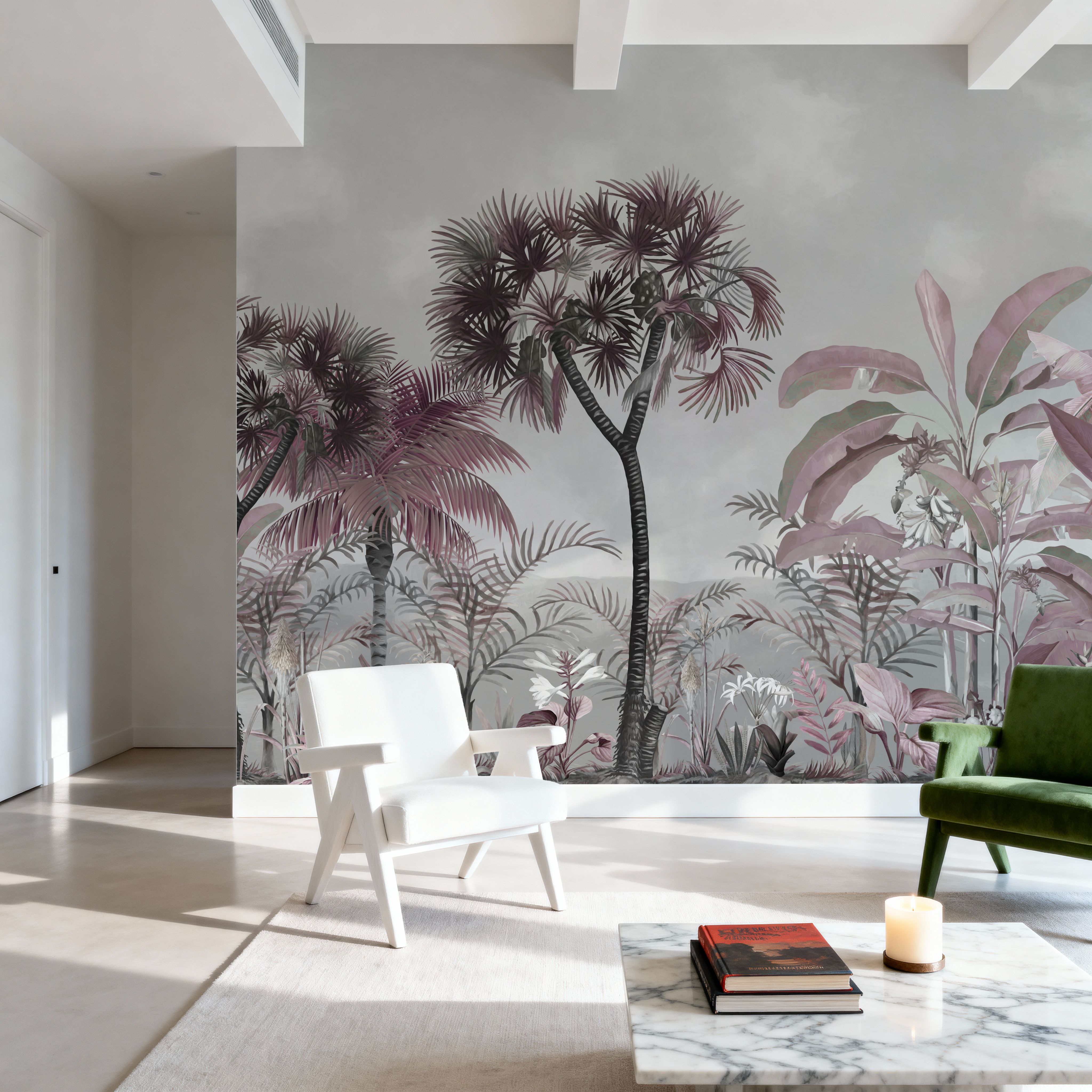Tropical Forest Strolls Gray Blue