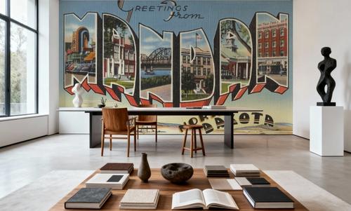 Greetings from Mandan - Screenprint Postcard