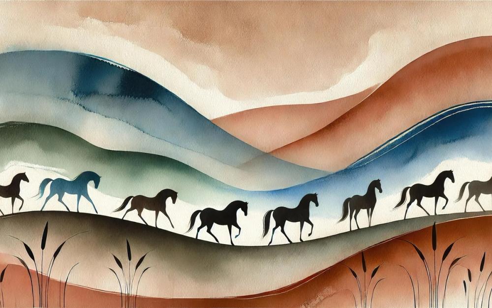 Tranquil Horse Escape in Art Deco