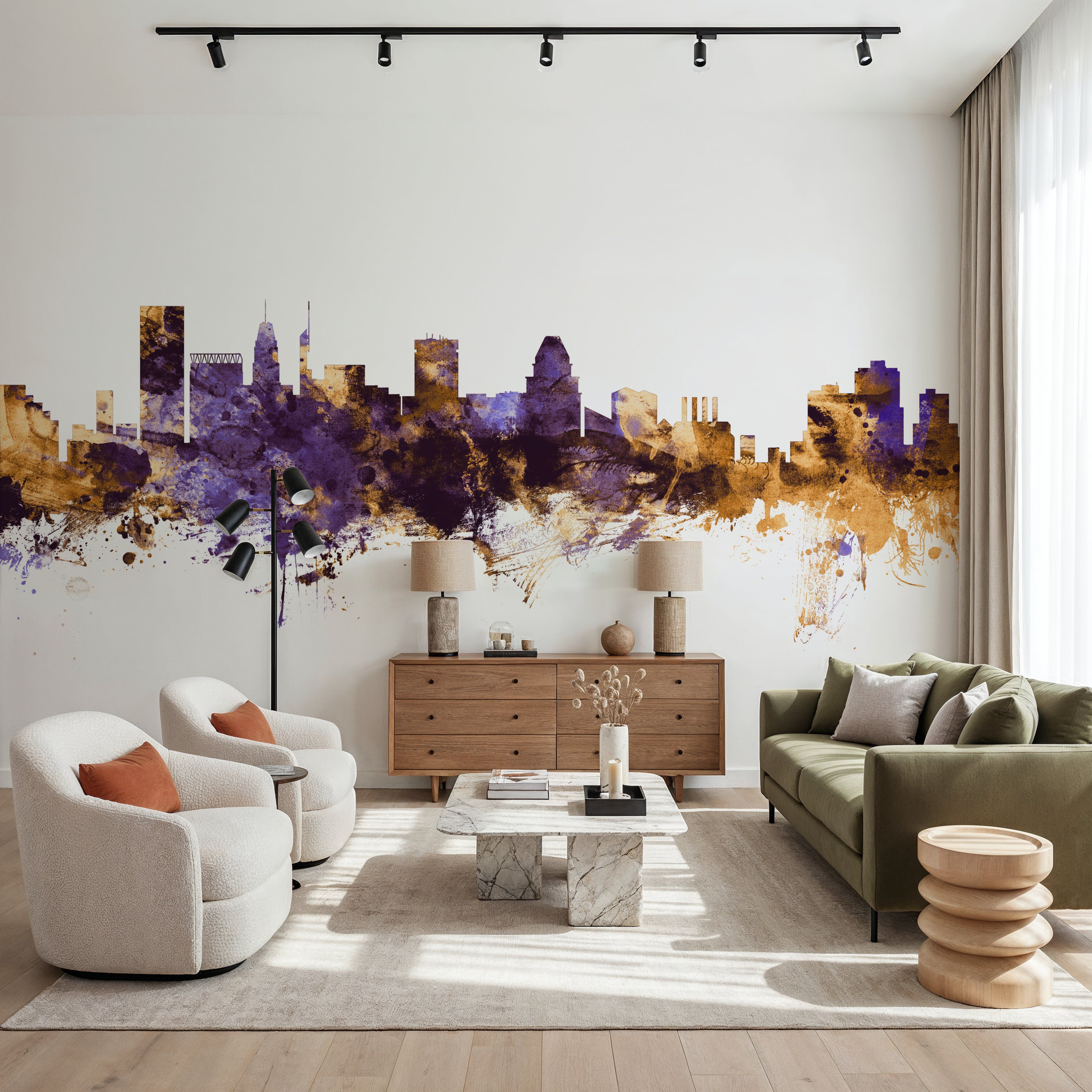 Baltimore Skyline Purple & Gold