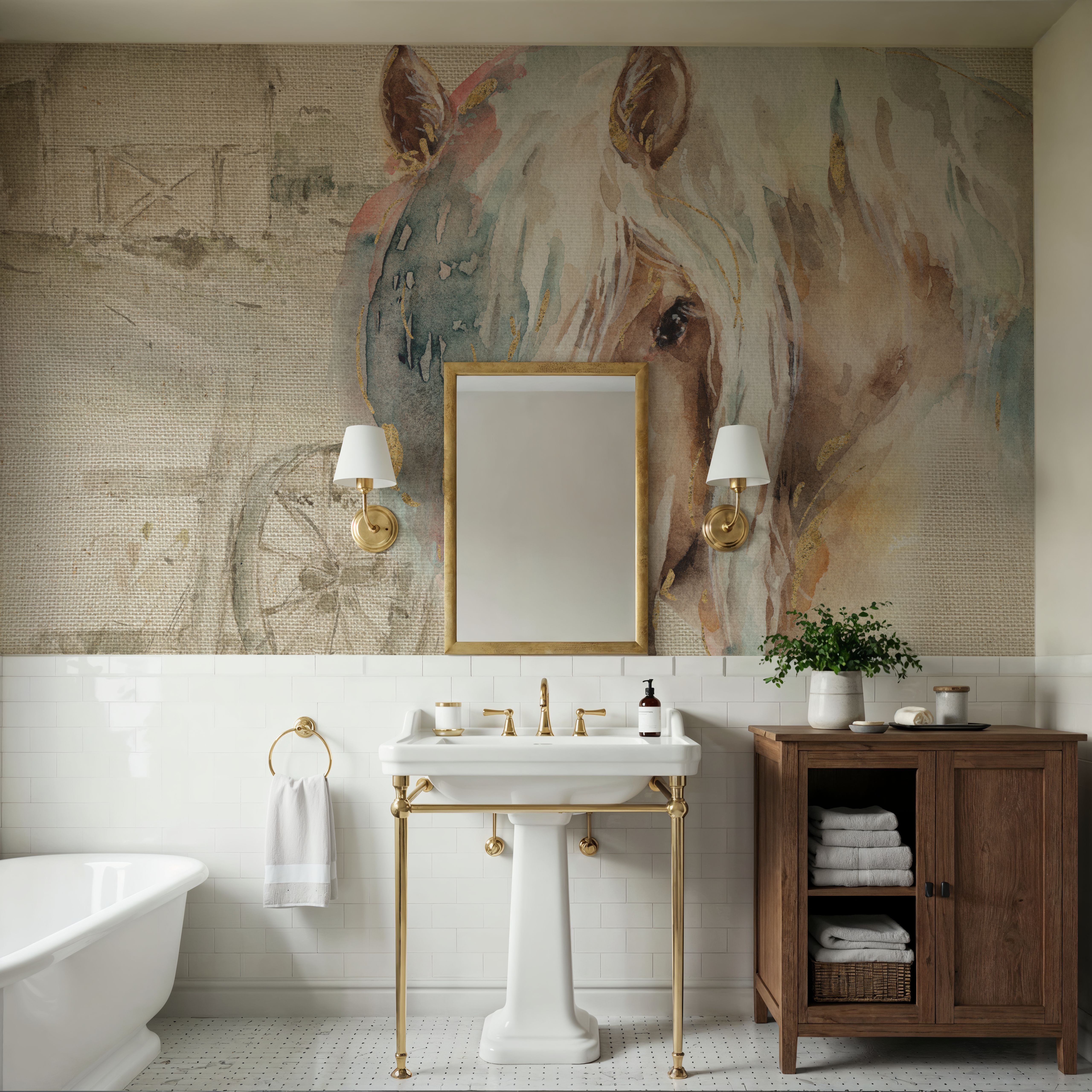 Farm Friends IV on Burlap