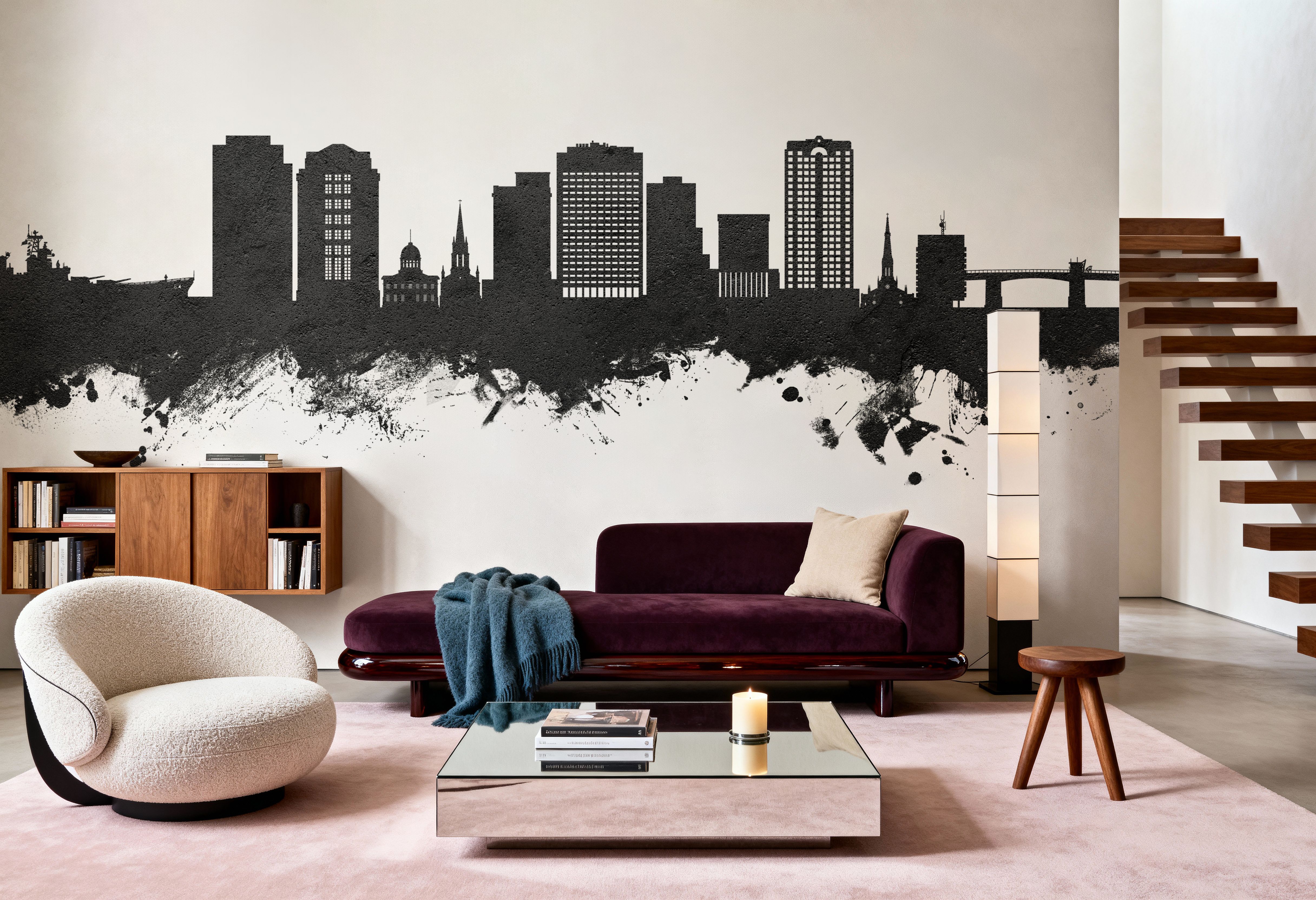 Norfolk Virginia Skyline Black & White