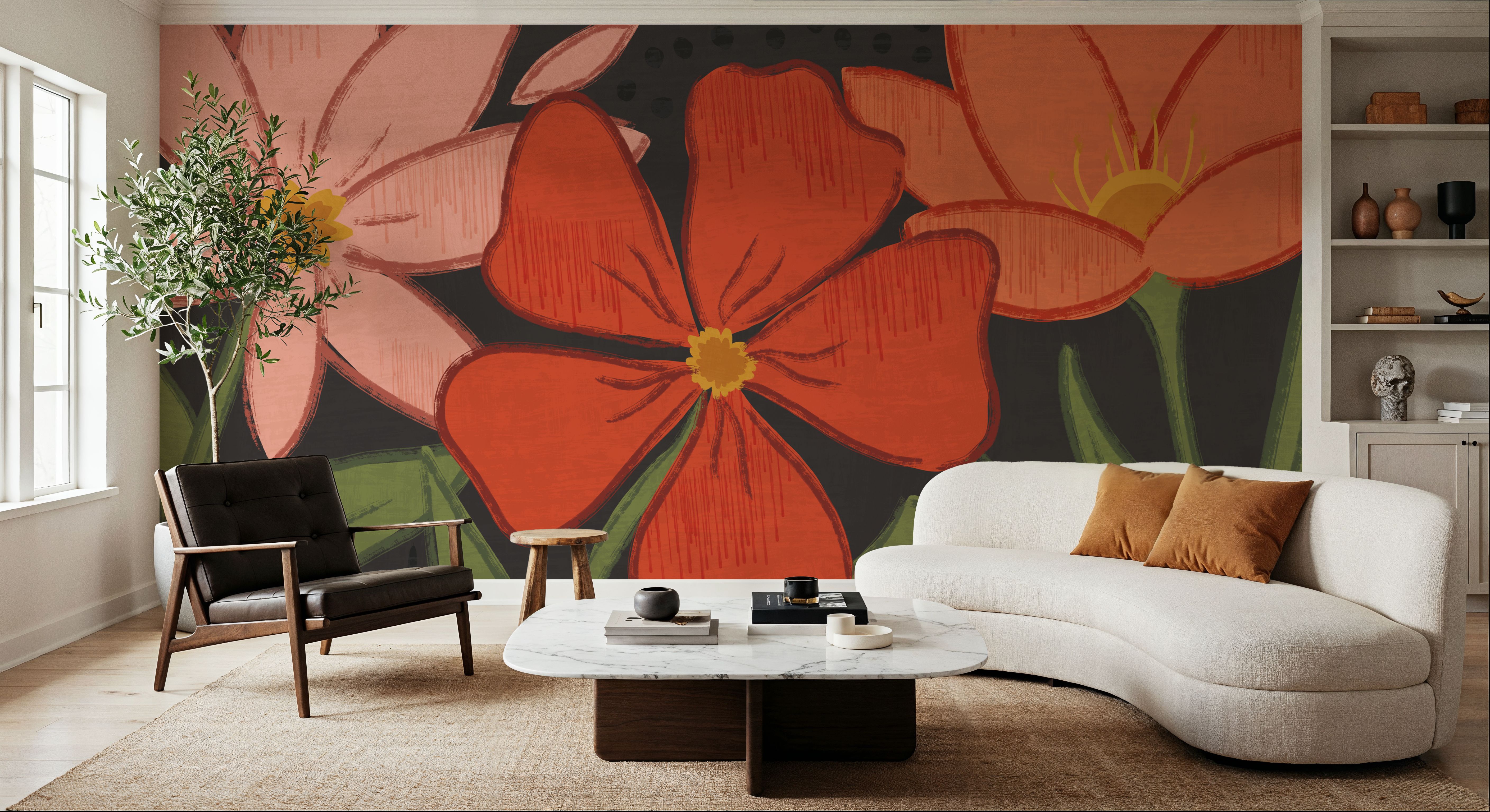 Bold Petals I Dark, Wallpaper