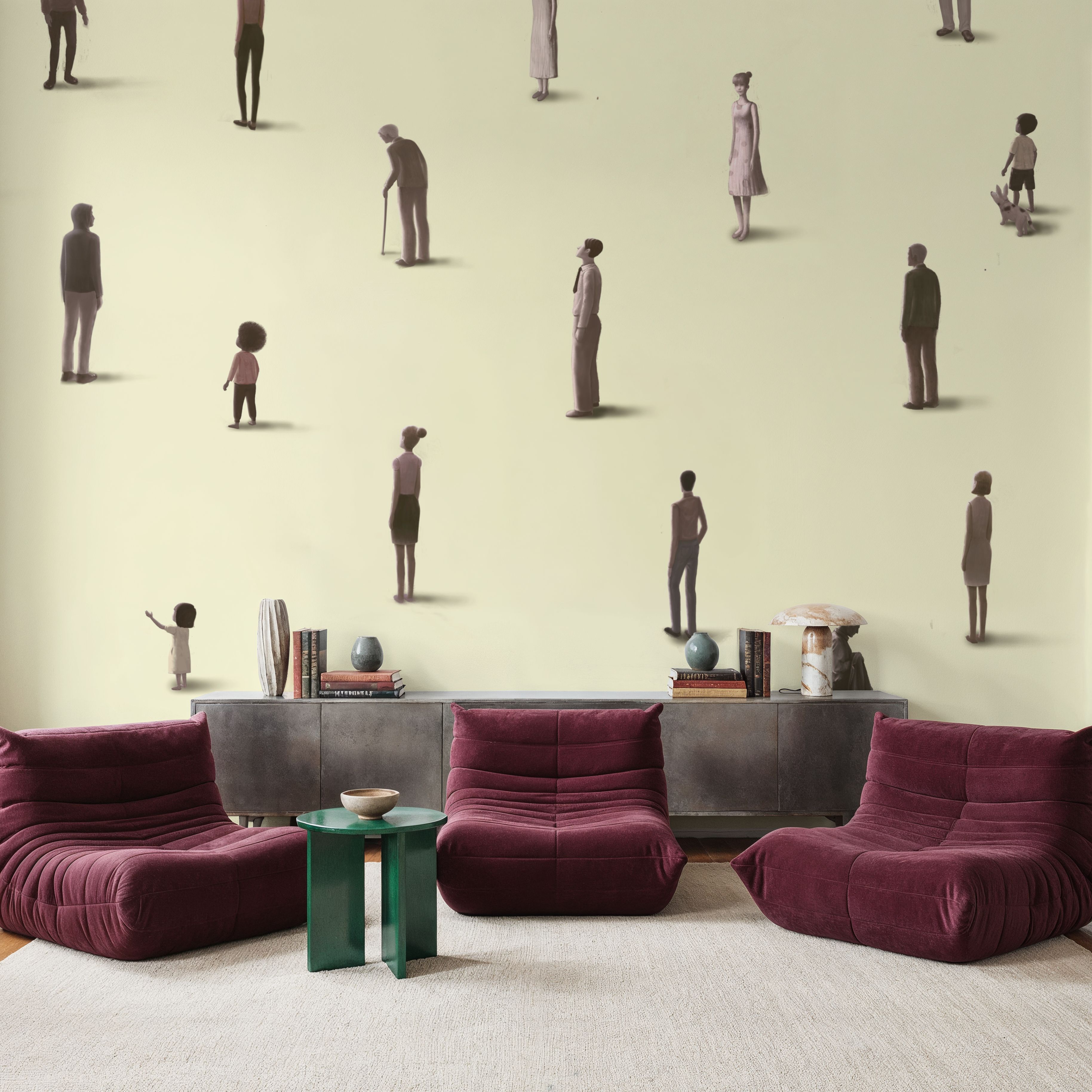 Wall Mural - Beautiful Life - Yellow - Living room - Wallism UK - Premium, Textured or Peel & Stick