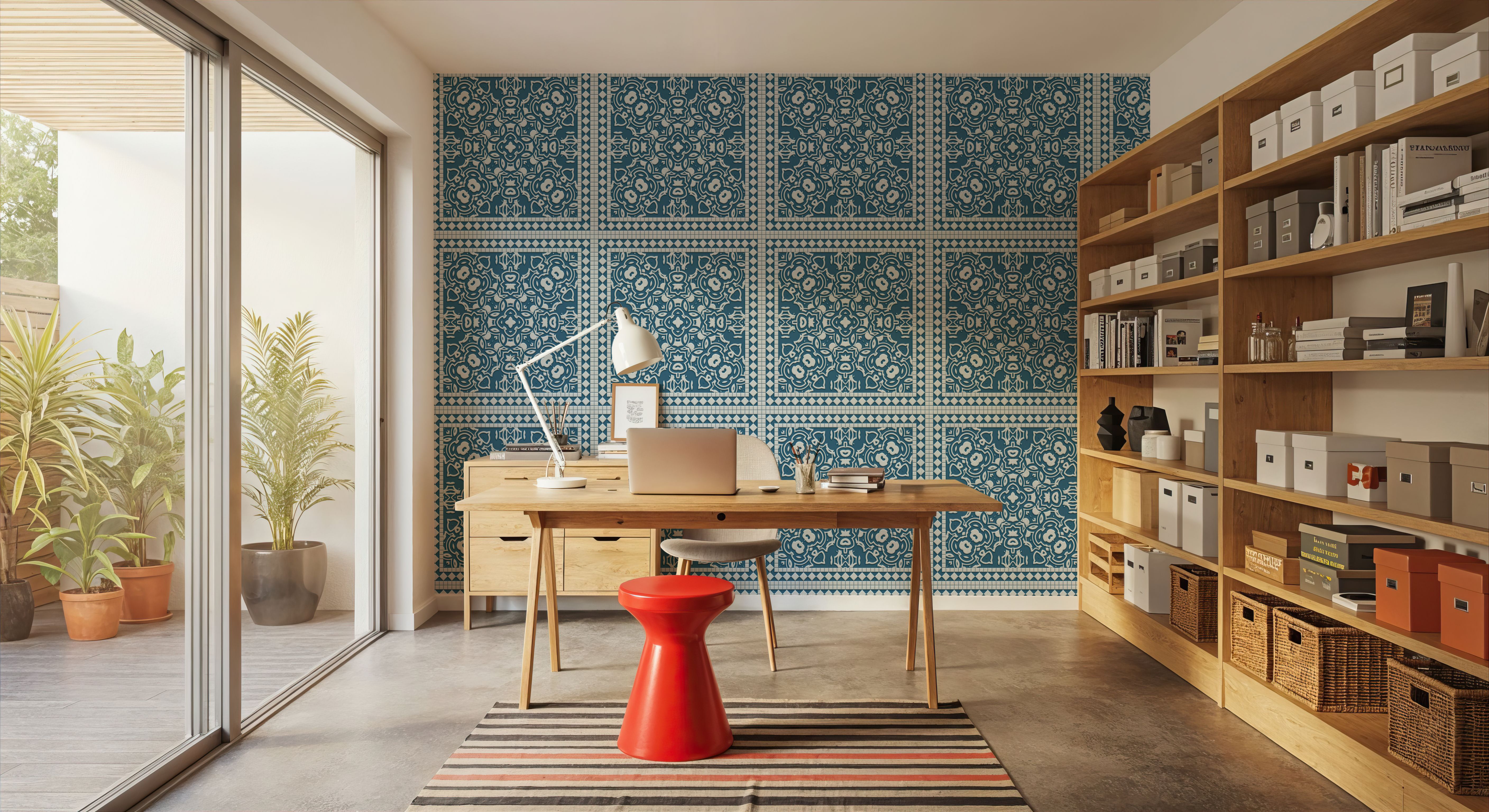Mission Cement Tiles, Steel Blue