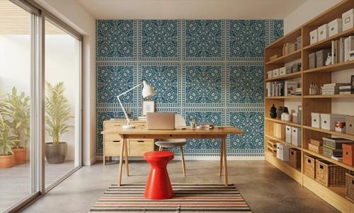 Mission Cement Tiles, Steel Blue
