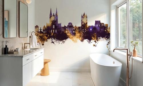 Angers France Skyline Puple & Gold