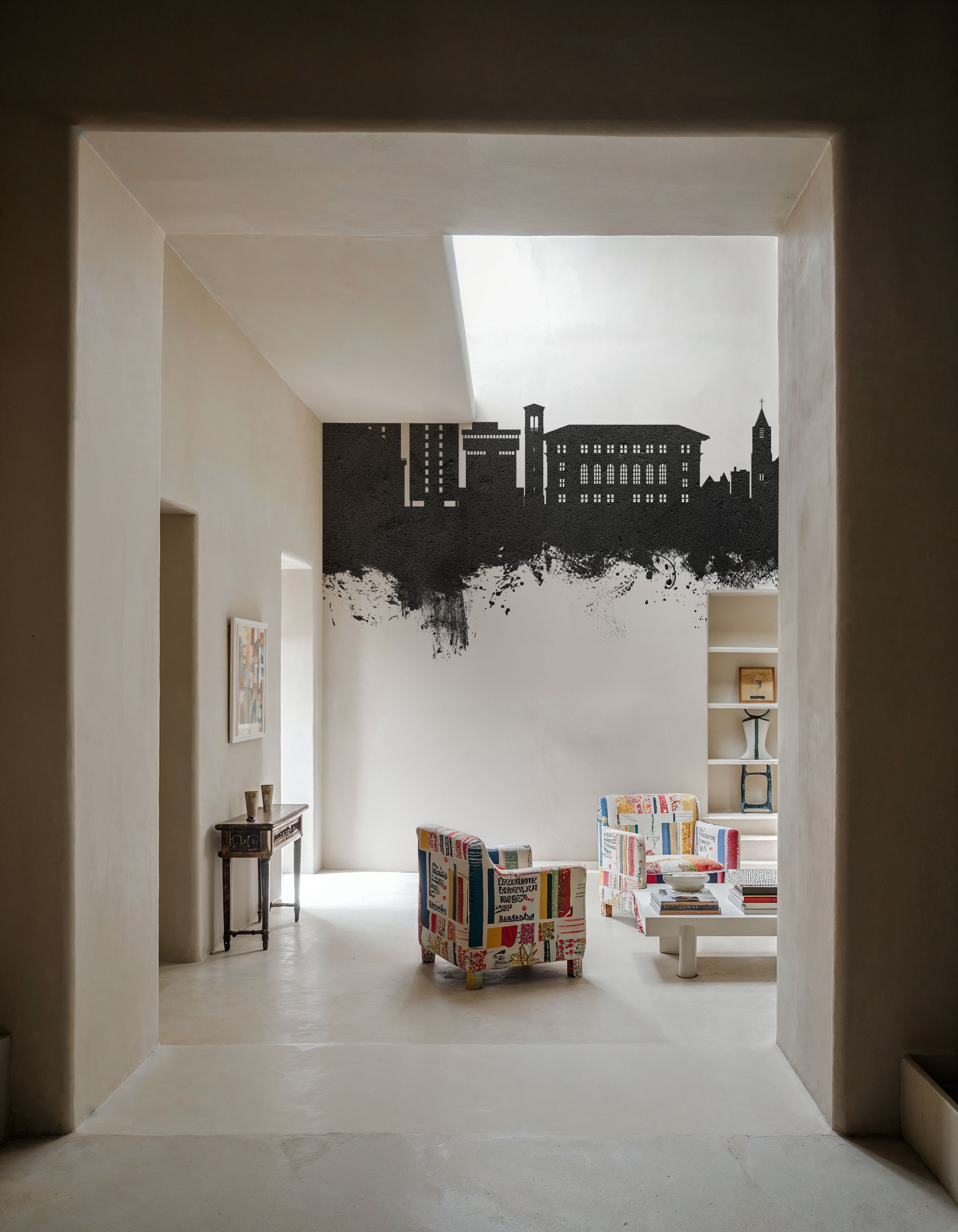 Cedar Falls Iowa Skyline Black & White