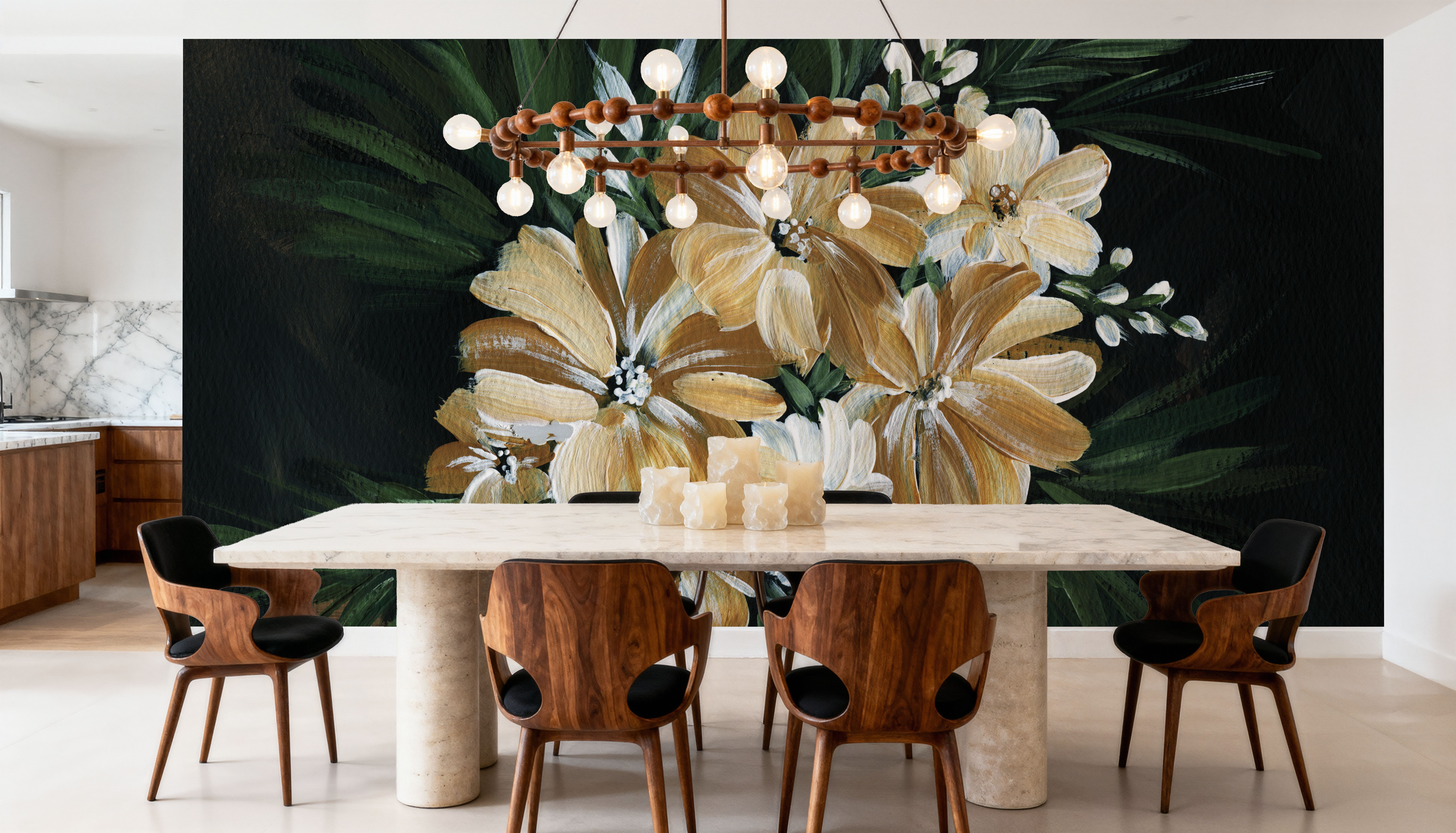 Moody Golden Florals