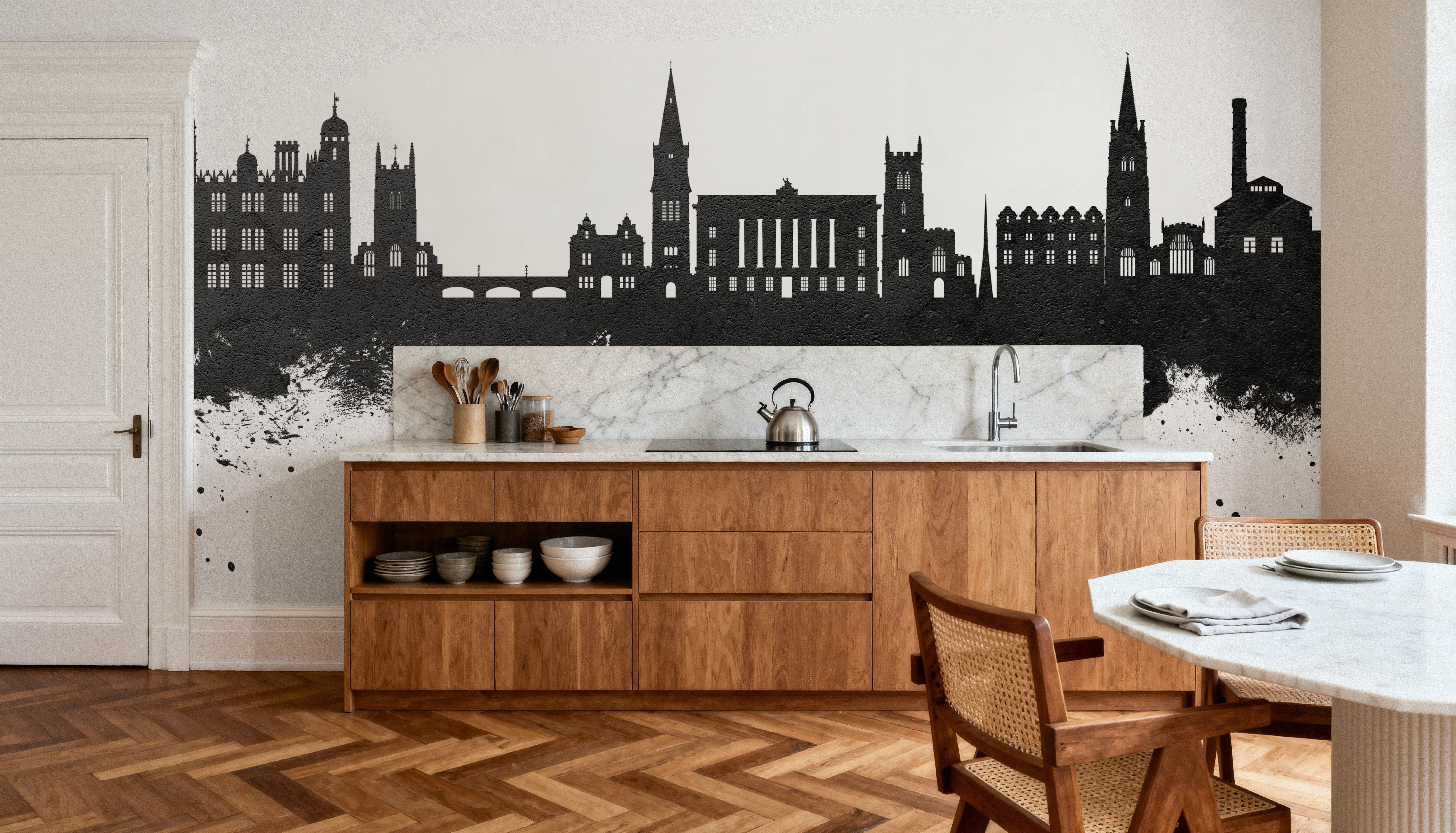 Stamford England Skyline Black & White