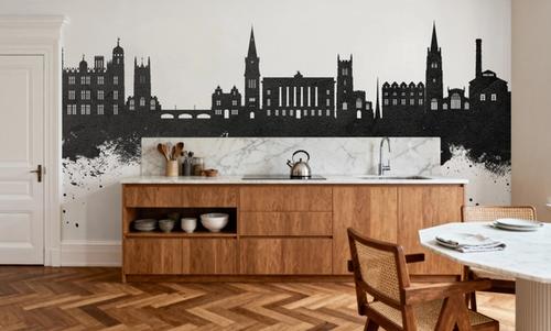 Stamford England Skyline Black & White