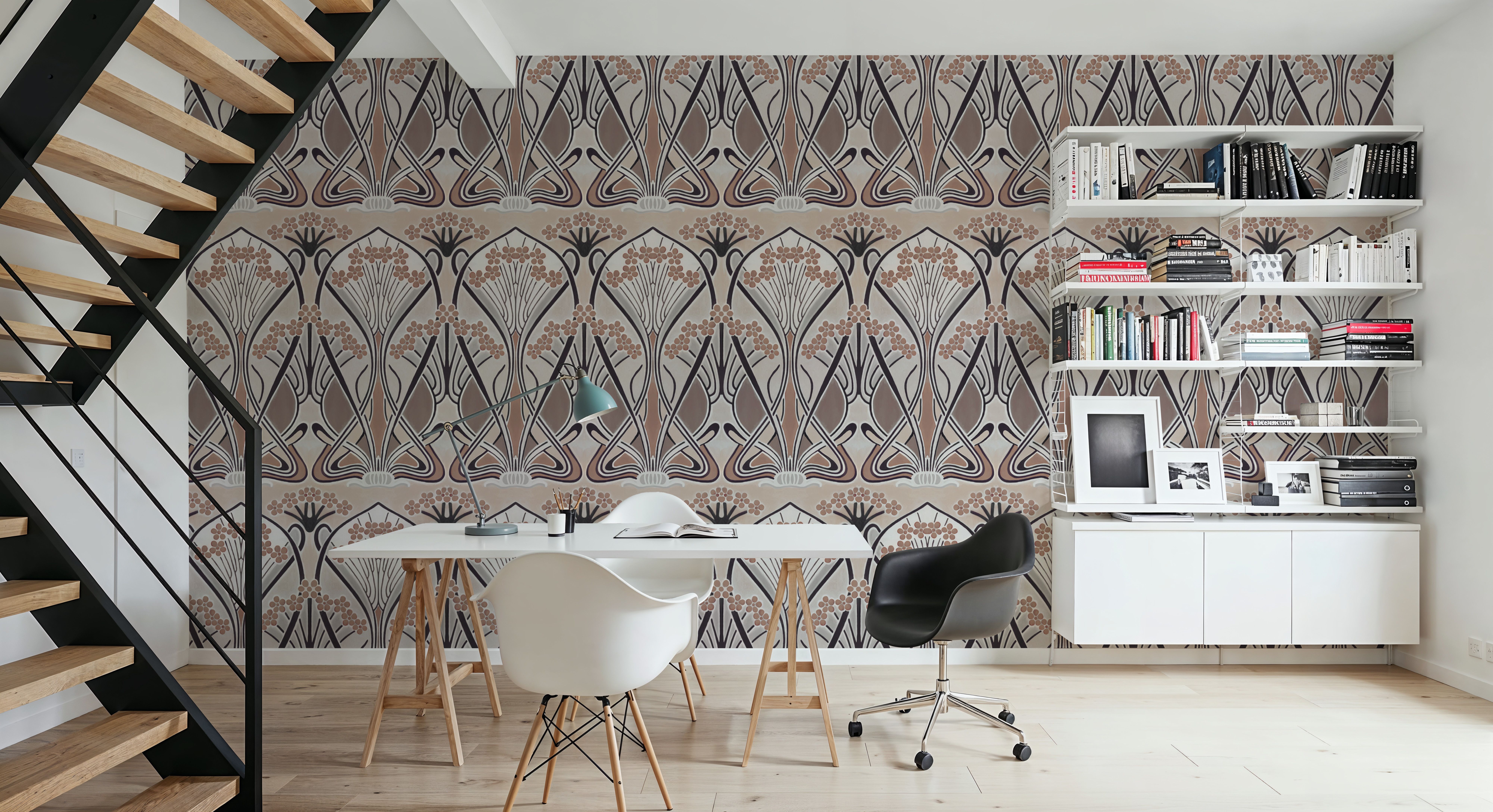 Floral Art Deco Aura, Walnut Dust