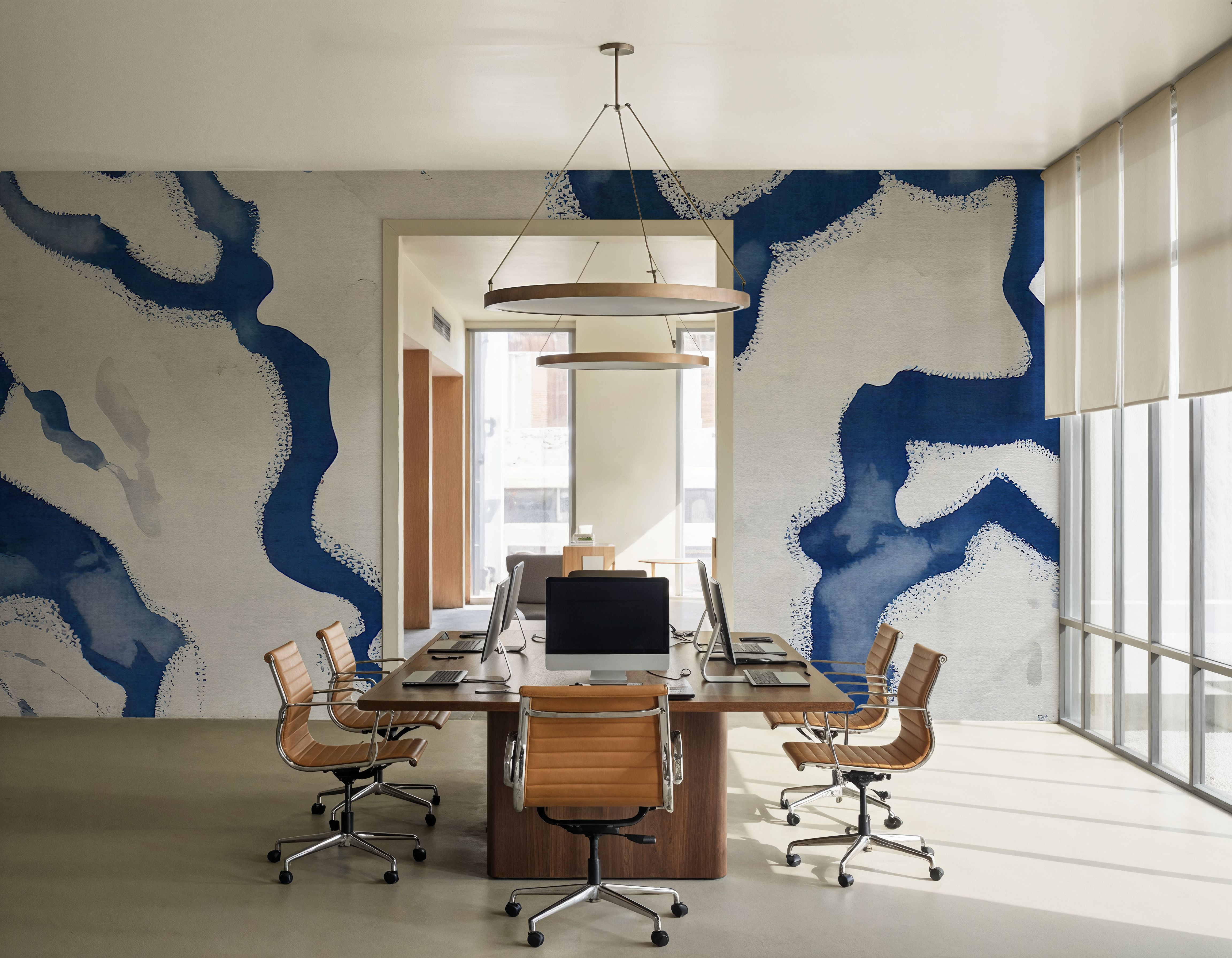 Abstract River Marks, Ocean Blue