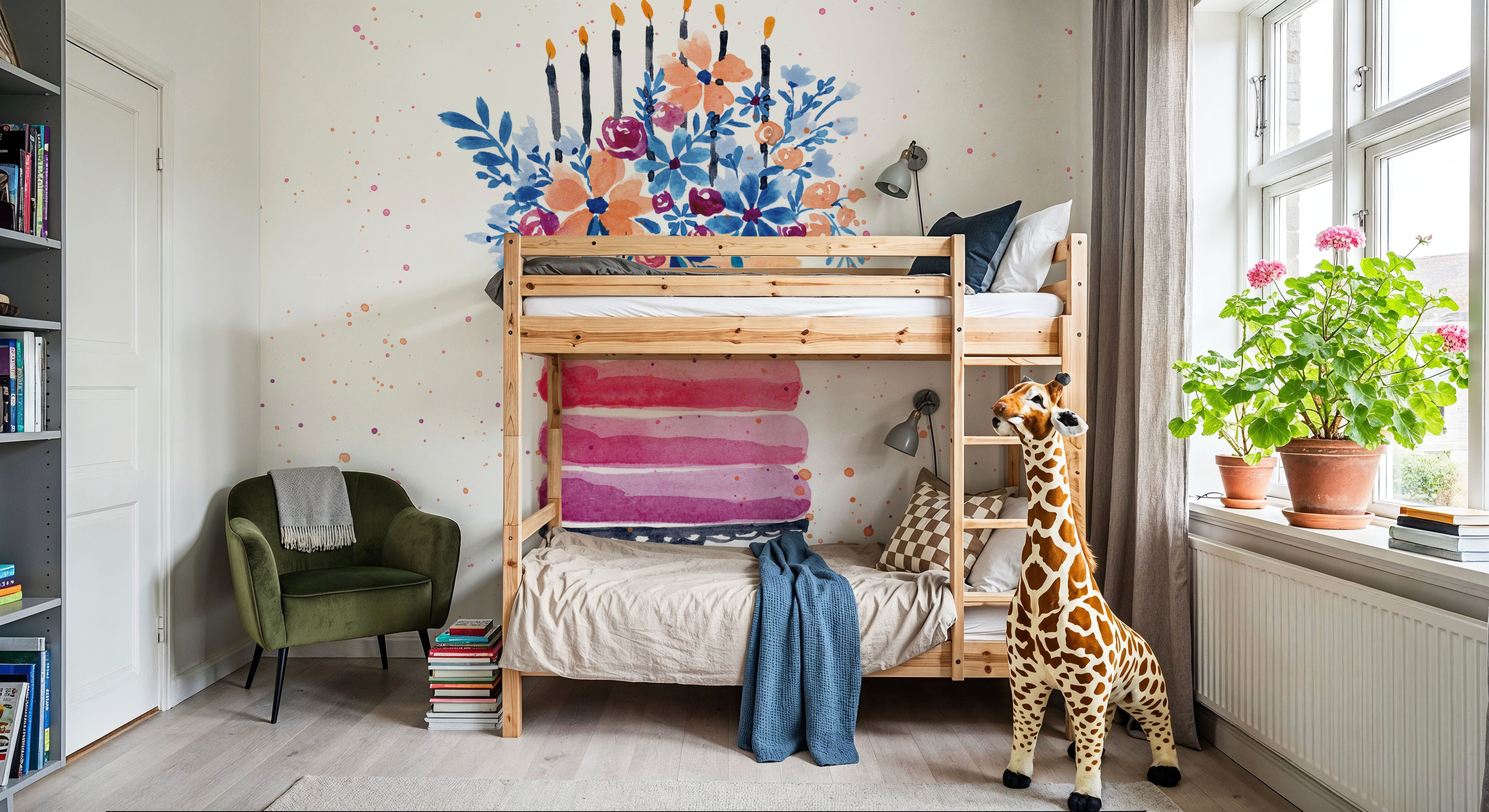 Colorful Cake and Candles