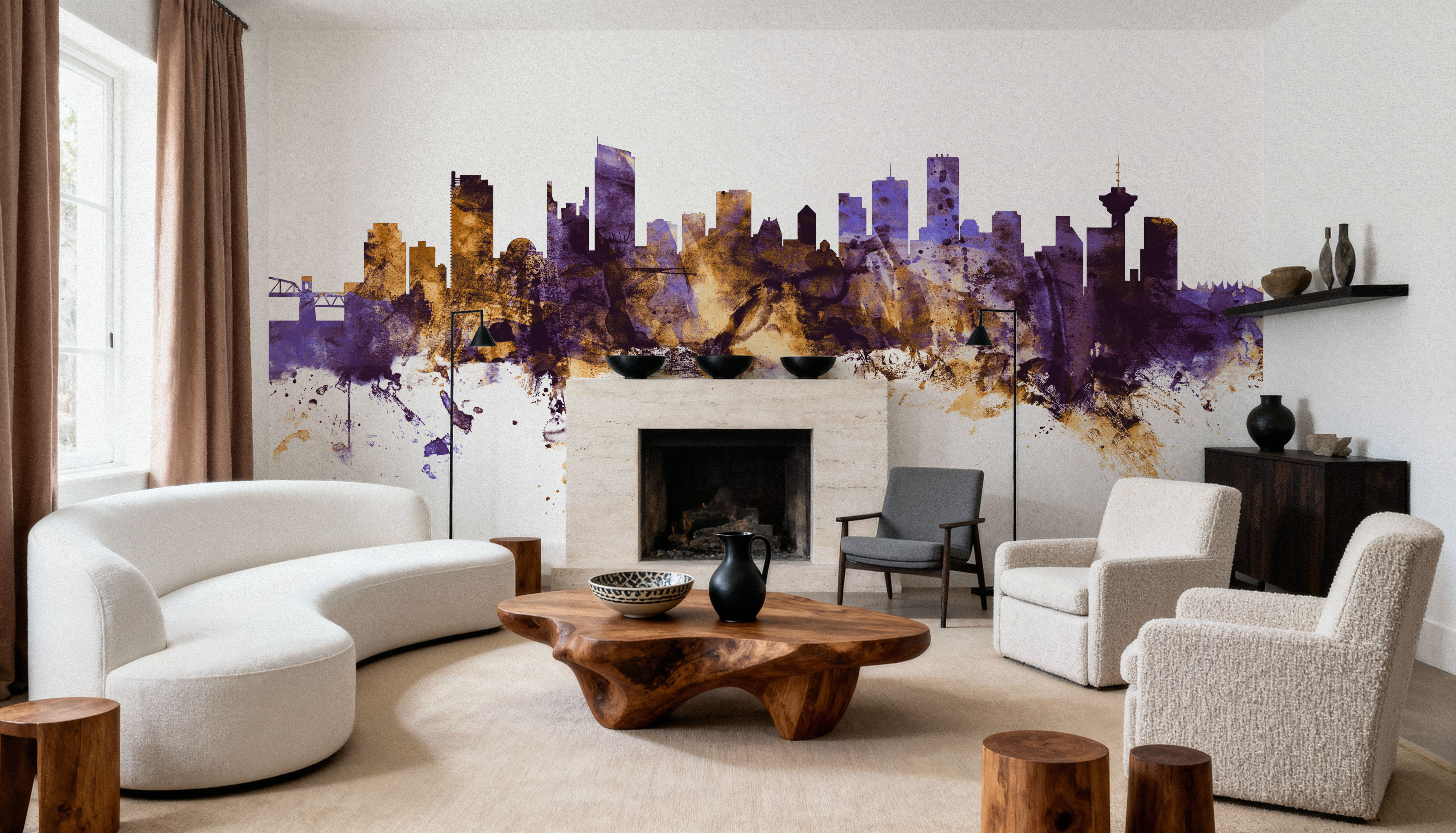 Vancouver Canada Skyline Purple & Gold