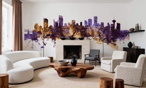 Vancouver Canada Skyline Purple & Gold