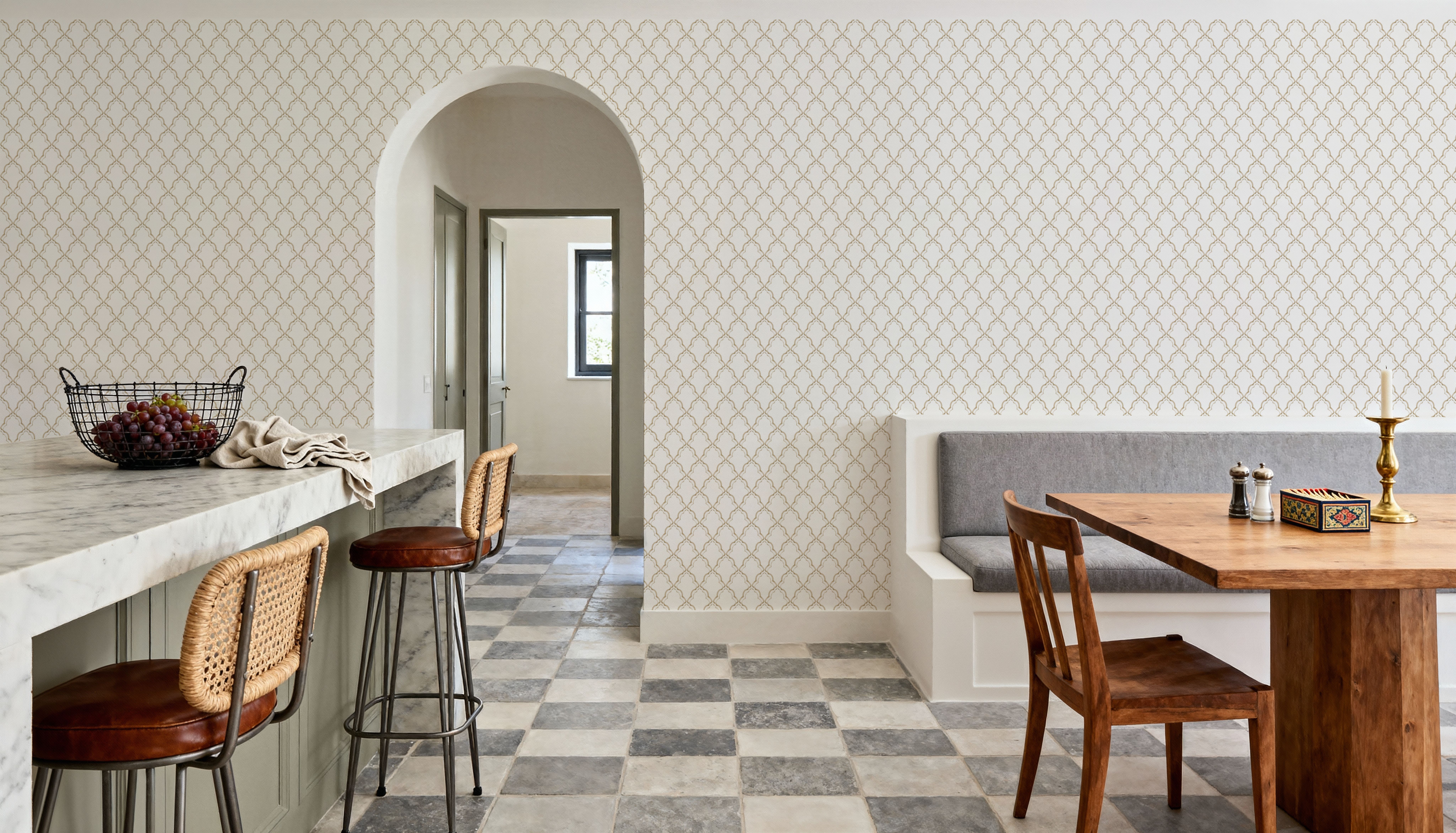 Medallion Trellis, Beige