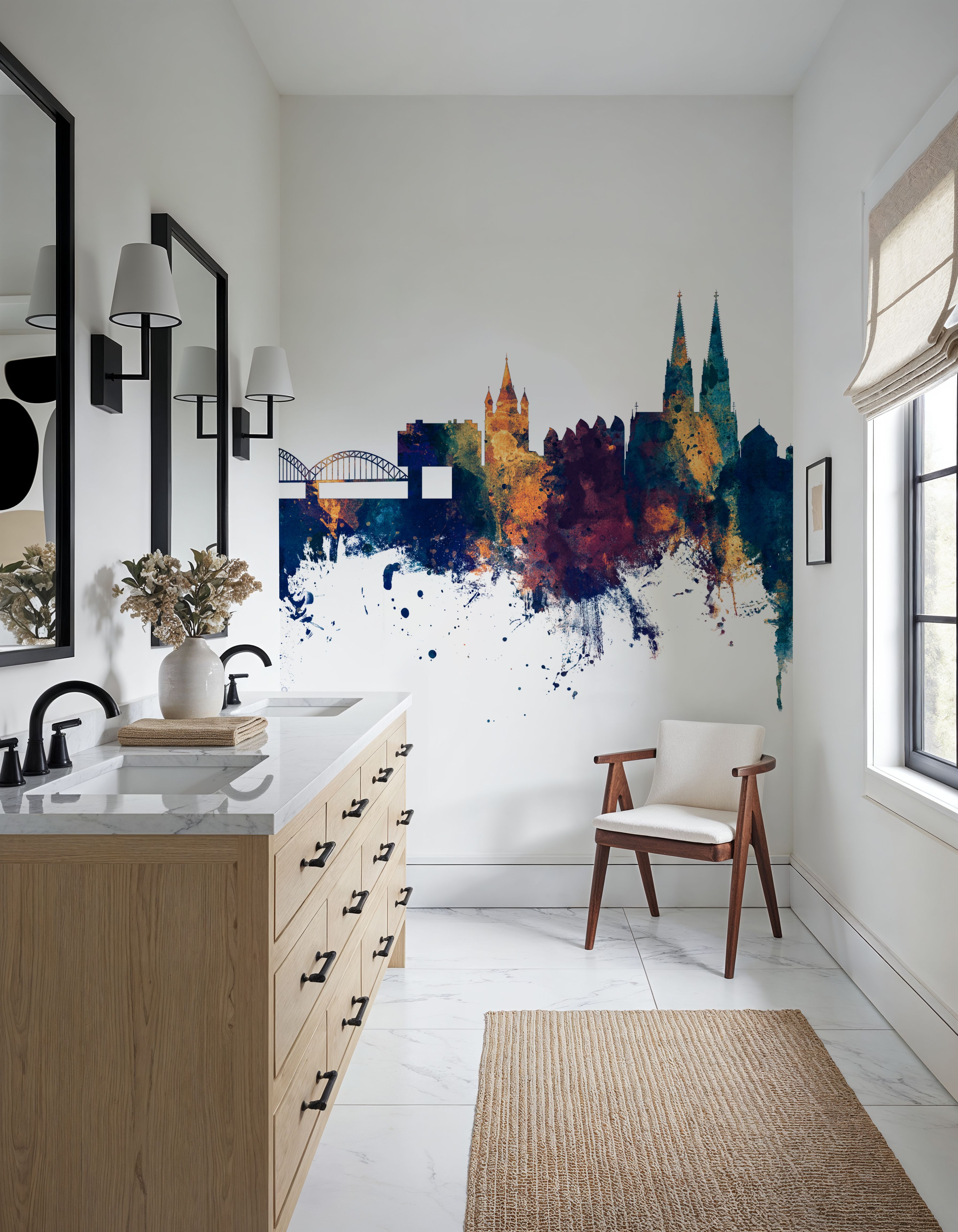 Cologne Germany Skyline Blue & Bronze