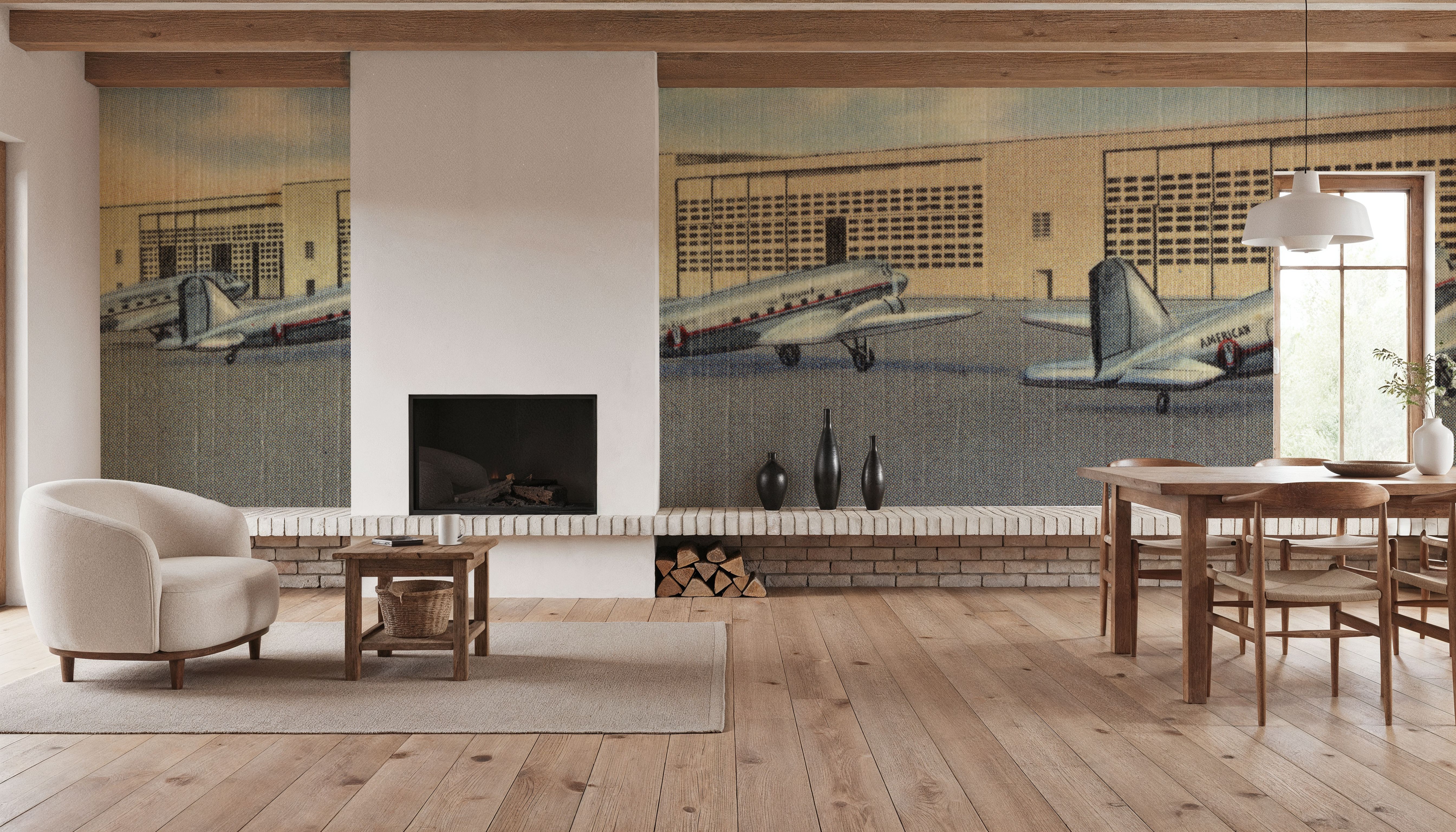 Greetings from American Airport - Screenprint Postcard